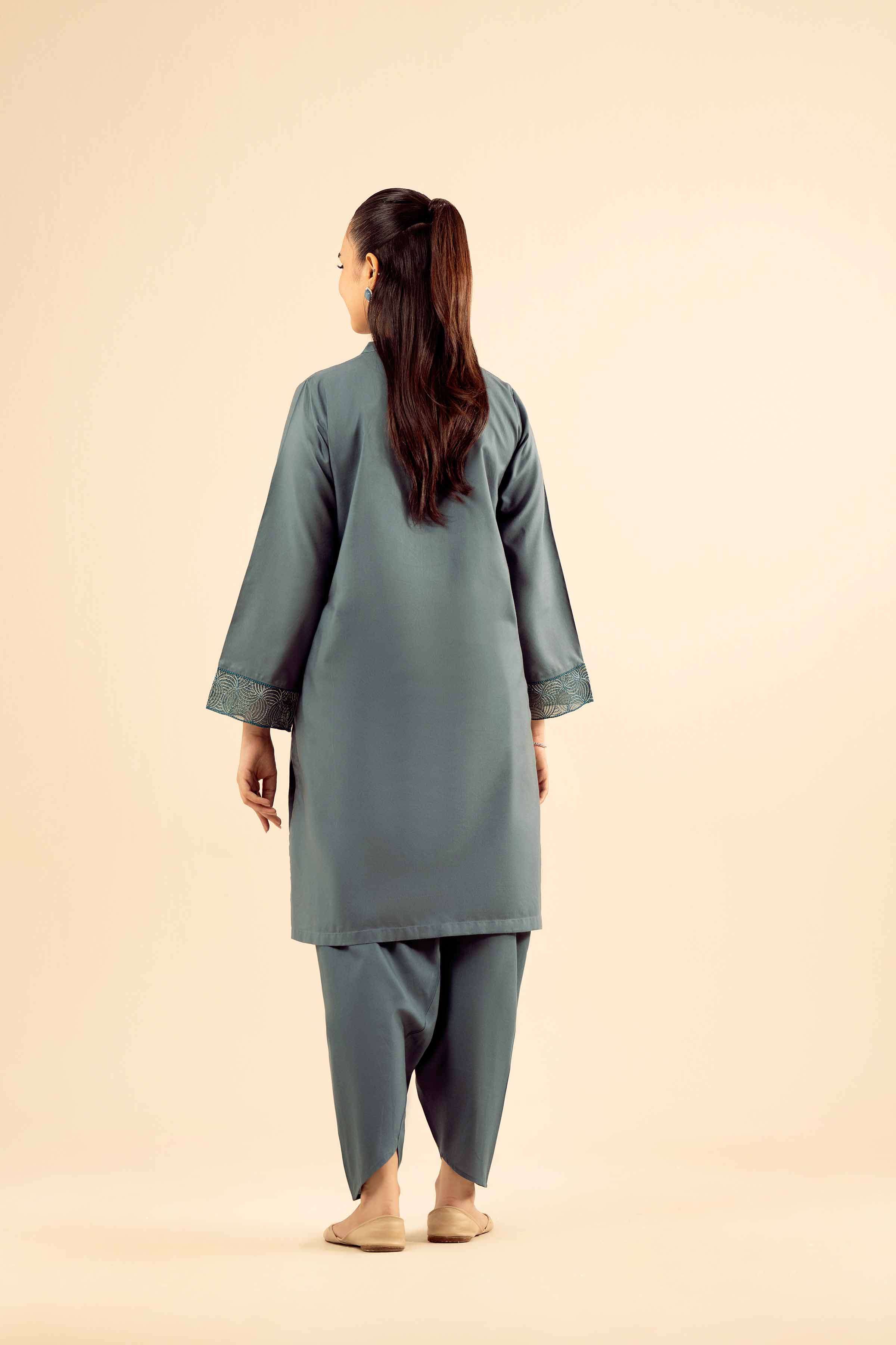 2 Piece - Embroidered Suit - PW25-55 - Image 3
