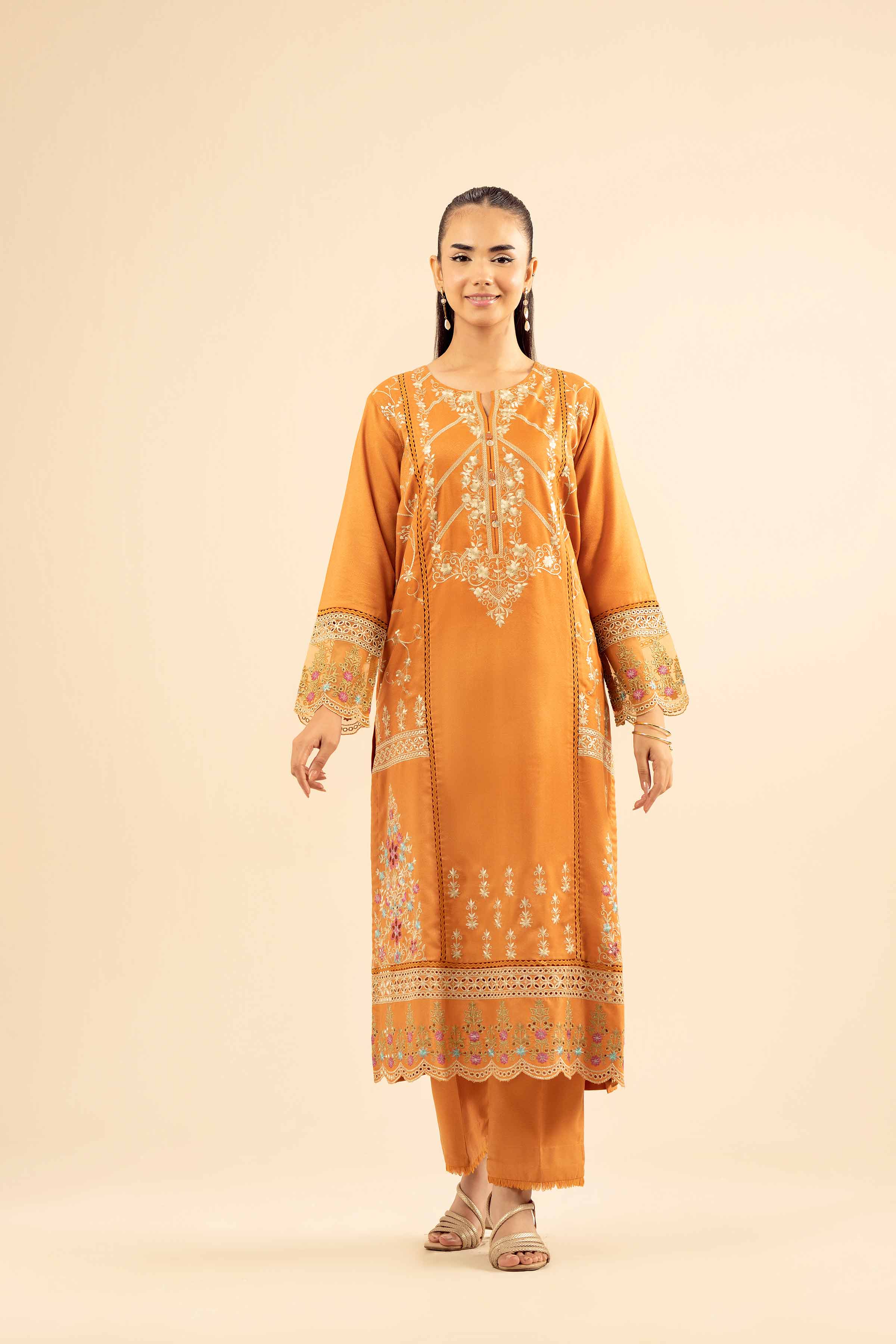 2 Piece - Embroidered Suit - PW25-577 - Image 4