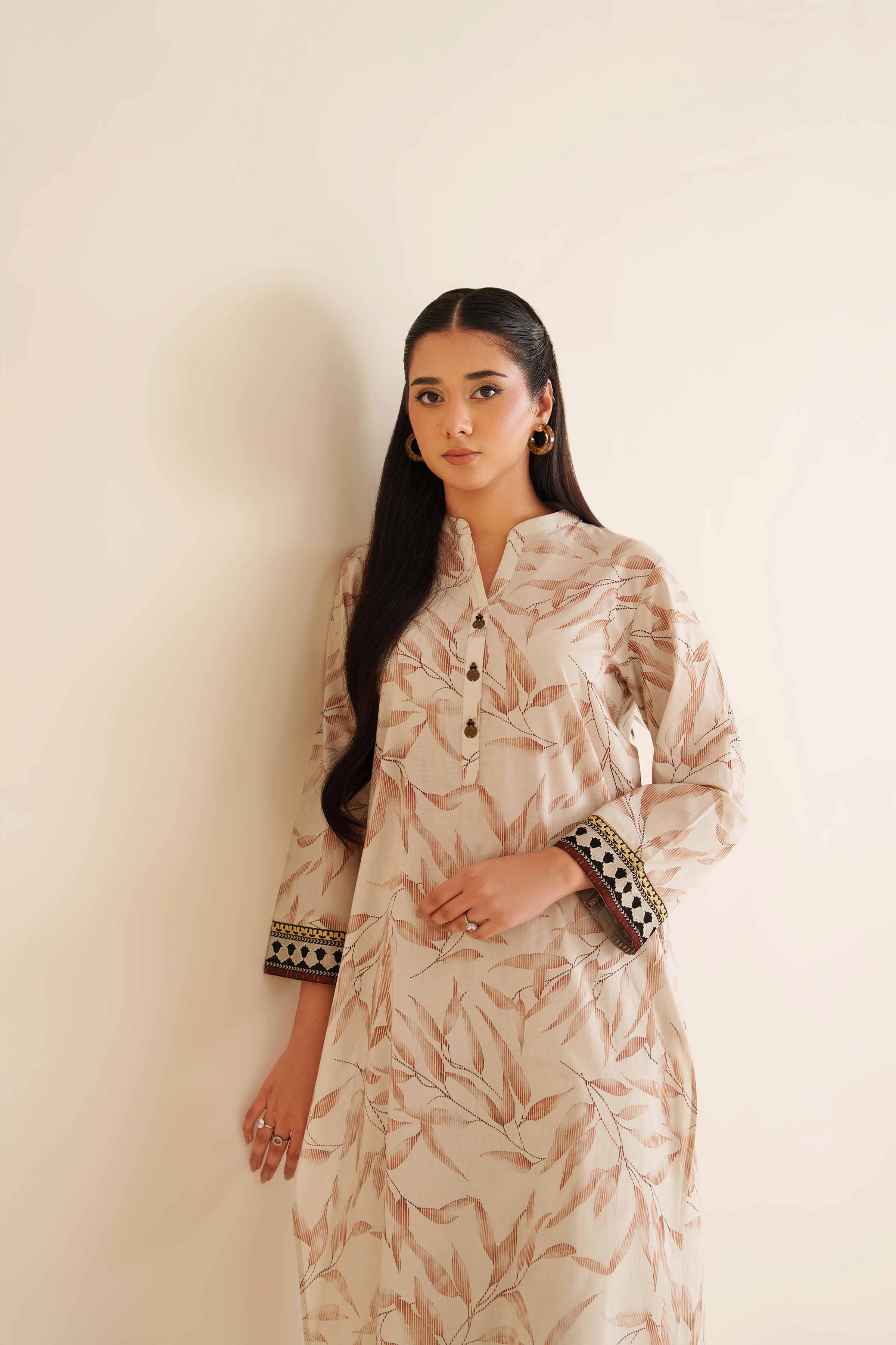 2 Piece - Printed Embroidered Suit - PW25-58 - Image 5