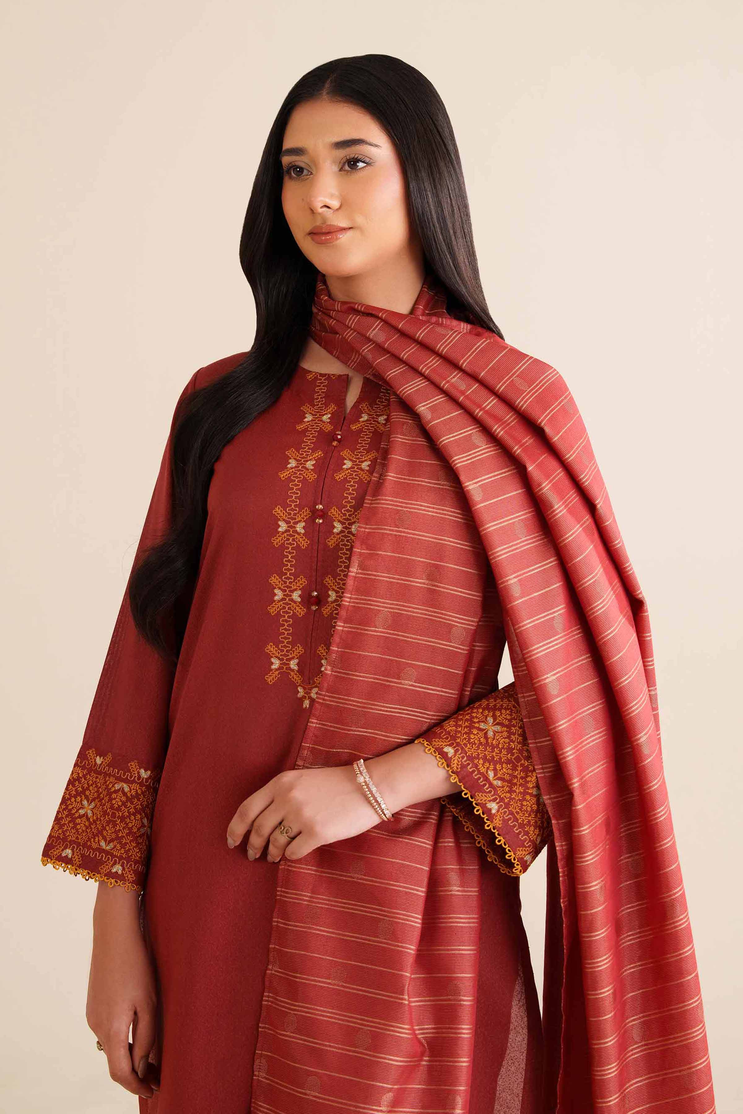 3 Piece - Embroidered Suit - PW25-64 - Image 2