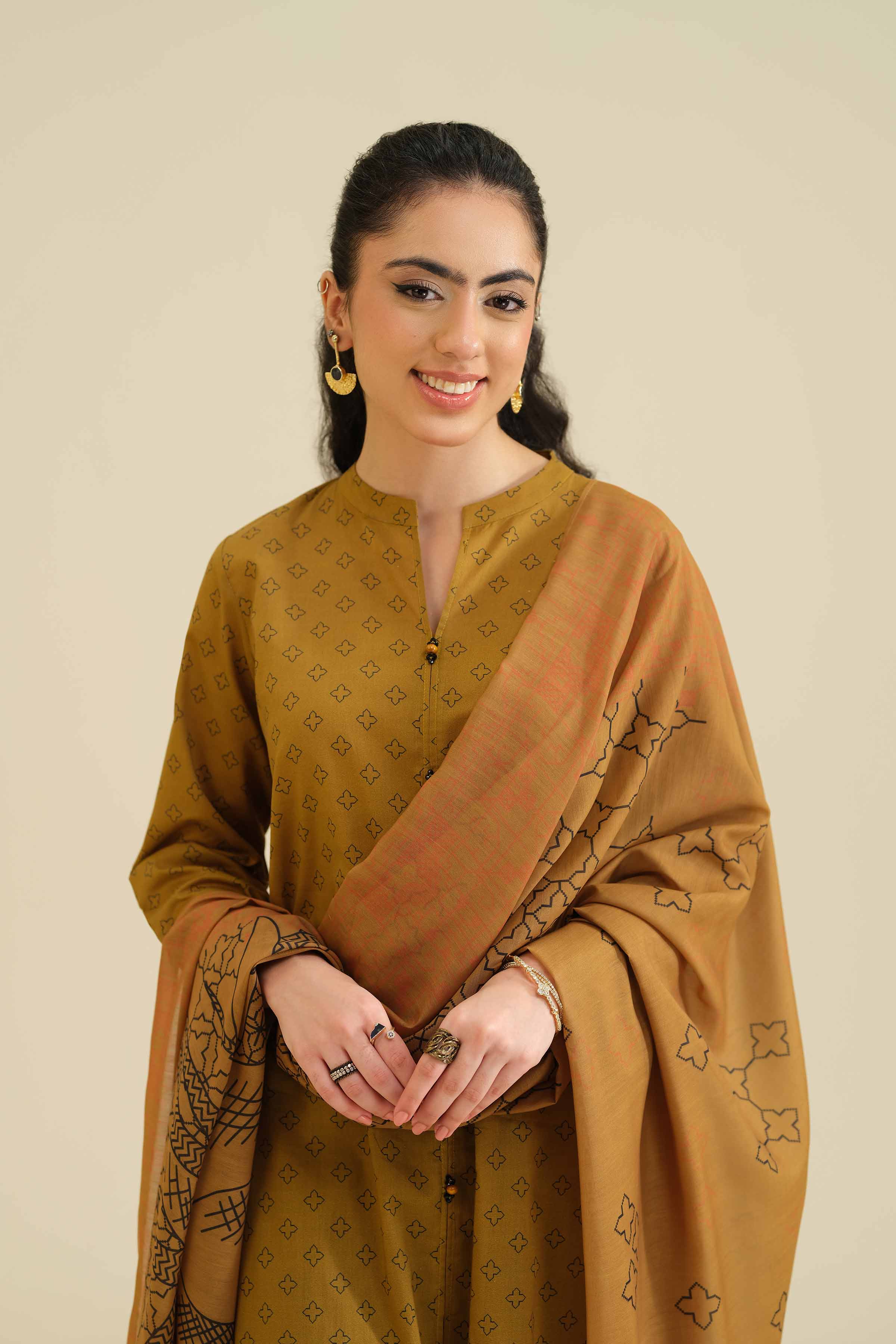 2 Piece - Printed Embroidered Suit - PW25-72 - Image 6