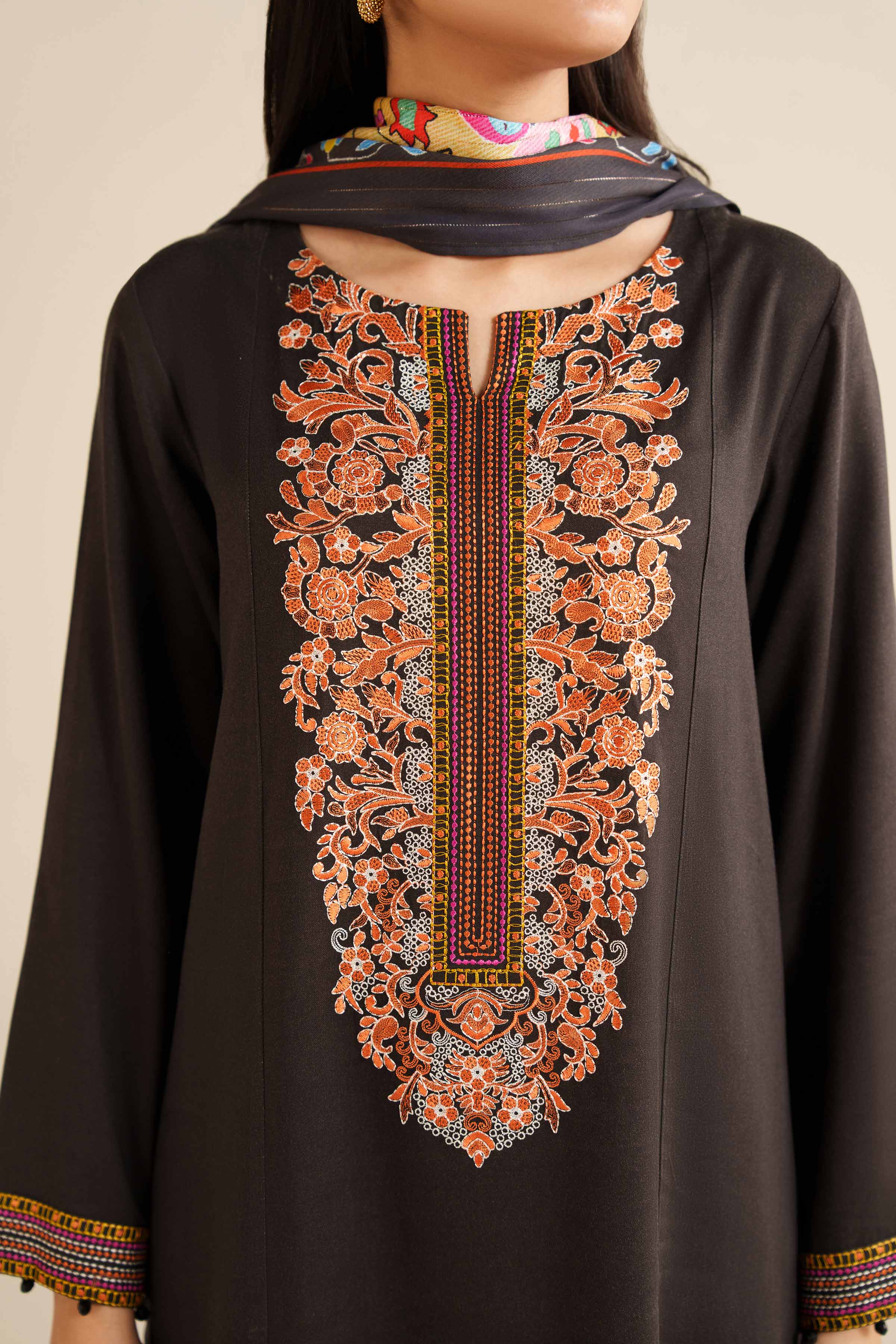 2 Piece - Embroidered Suit - PW25-79 - Image 7