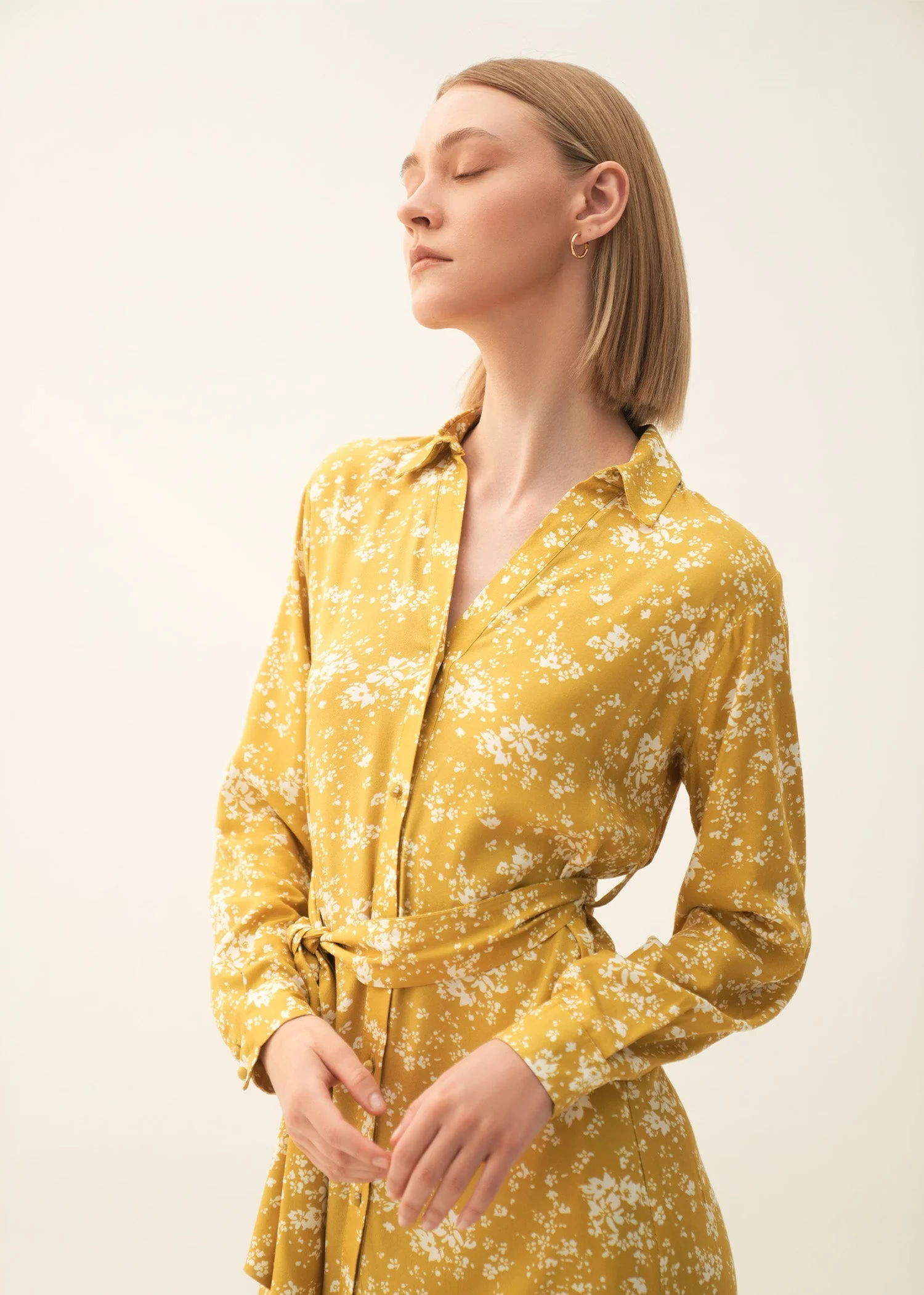 Printed Flared Dress With Belt - KOA - Image 4