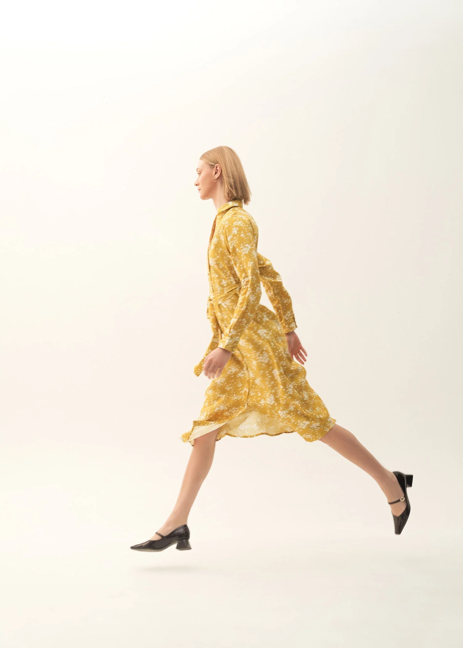Printed Flared Dress With Belt - KOA - Image 6