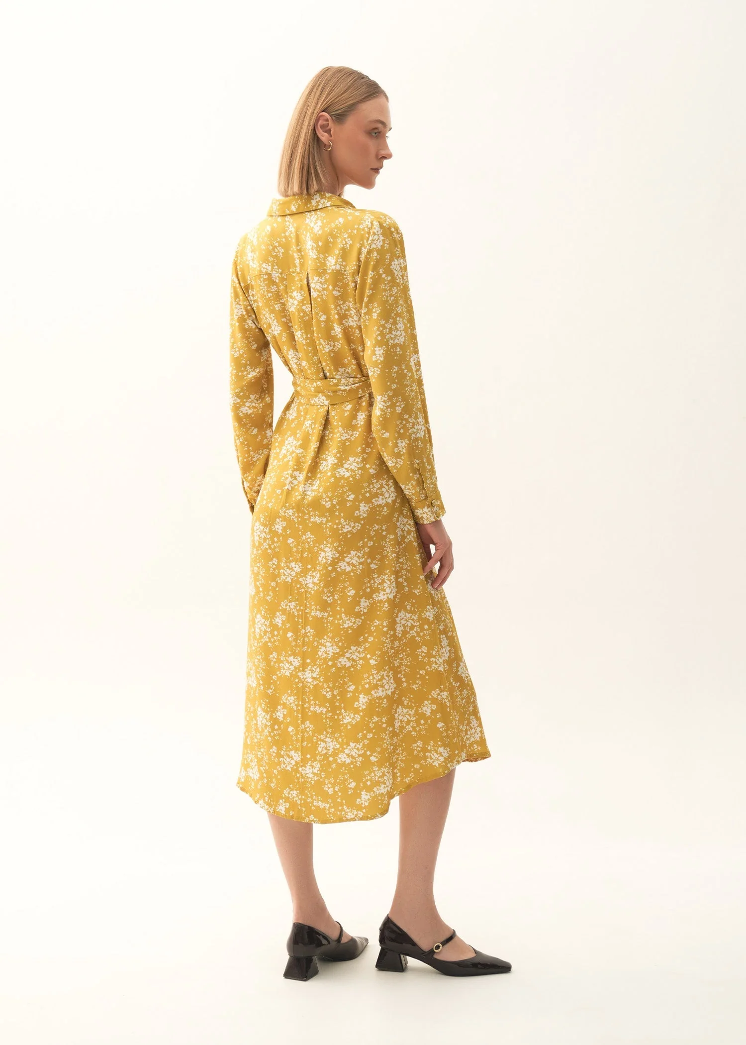 Printed Flared Dress With Belt - KOA - Image 7