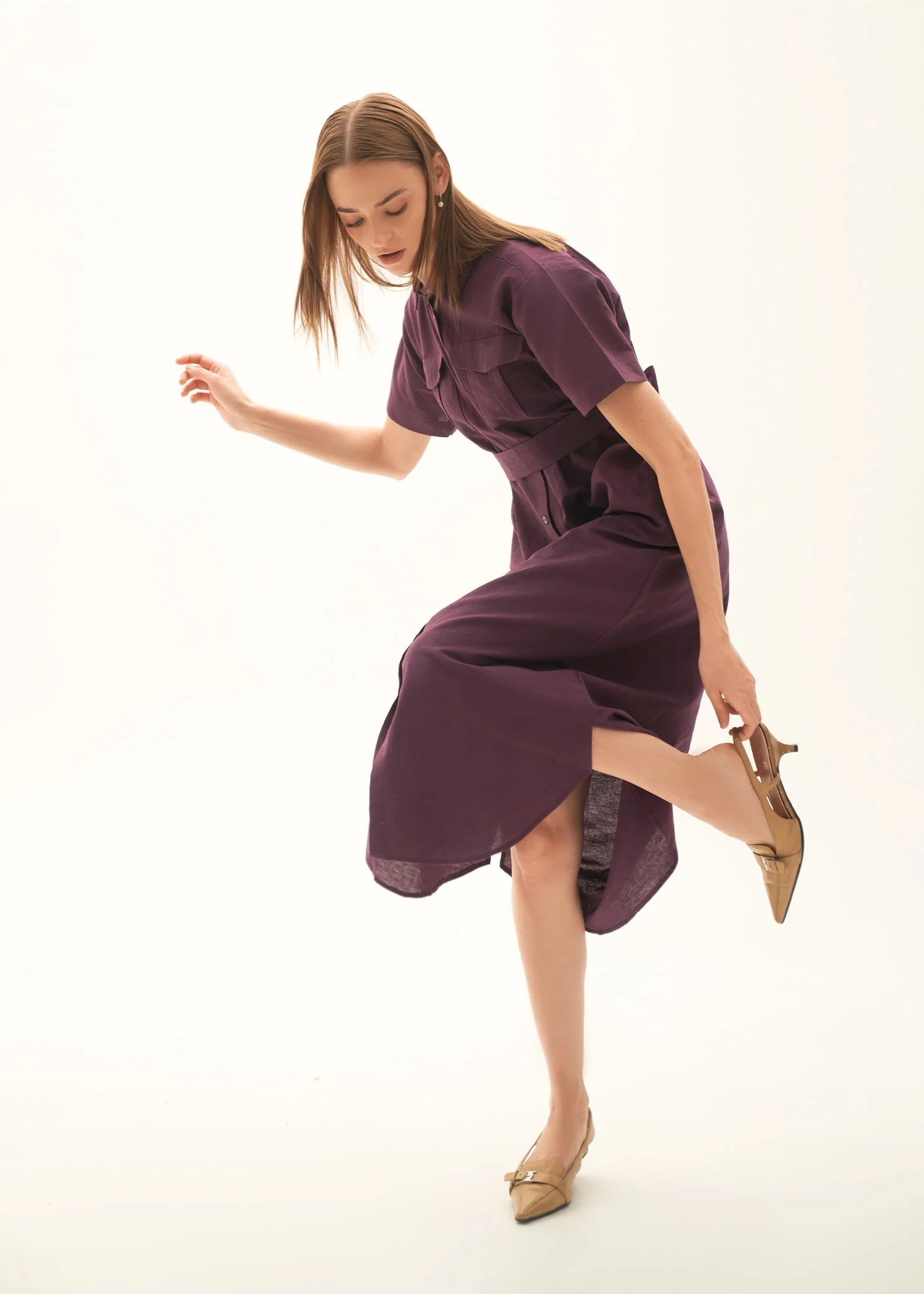 Button Down Linen Blend Dress - KOA - Image 6