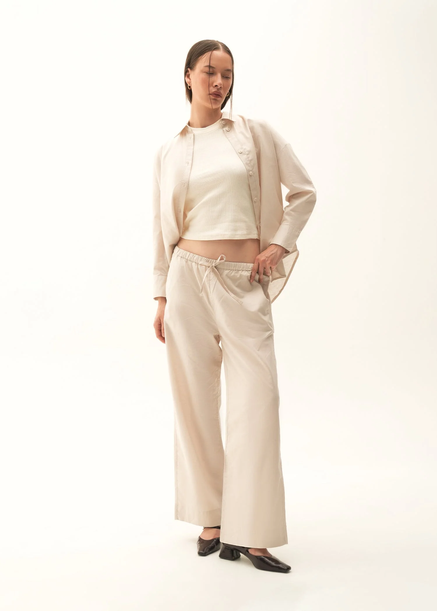 Wide Leg Linen Blend Trousers - KOA - Image 3