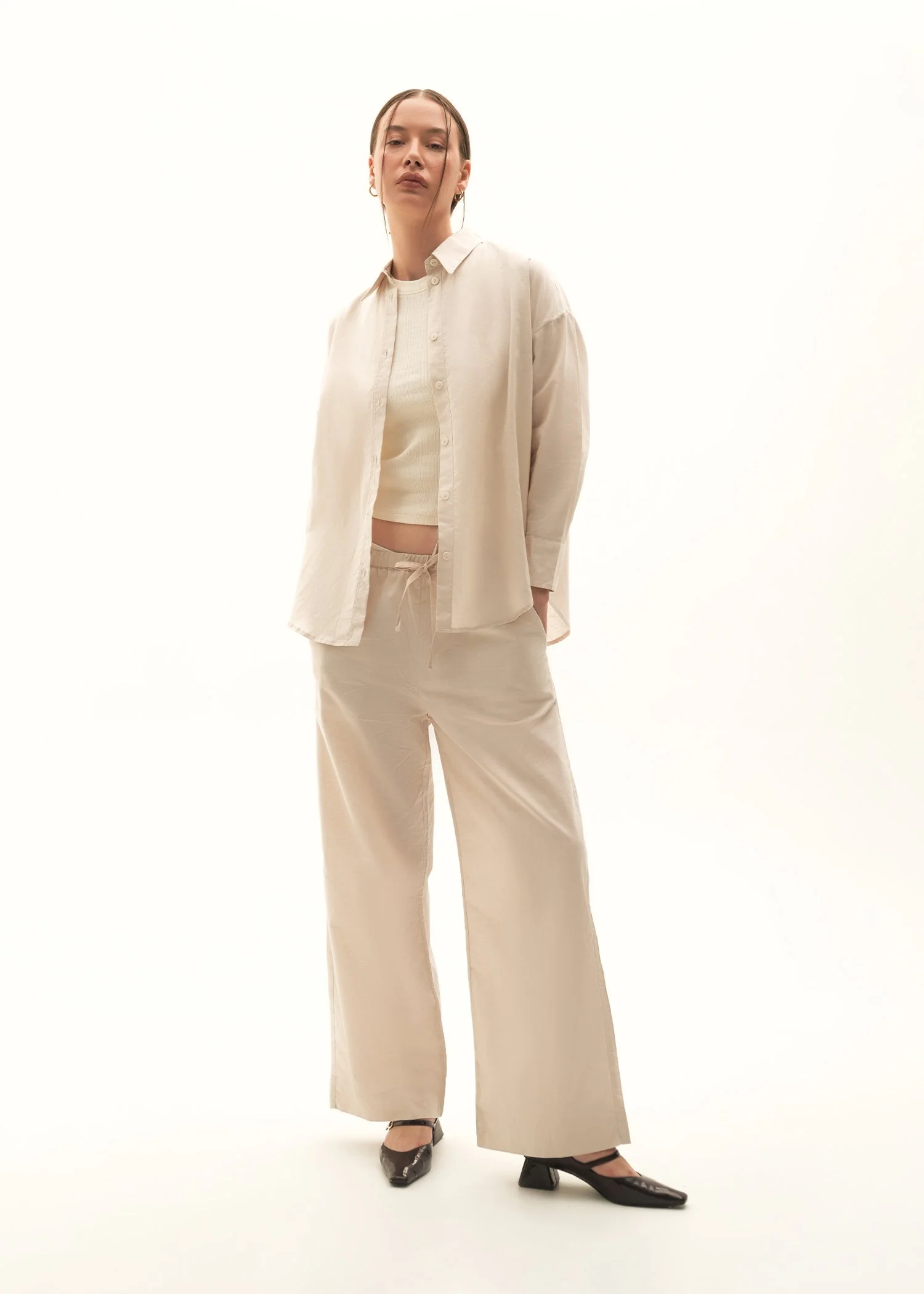 Wide Leg Linen Blend Trousers - KOA - Image 5