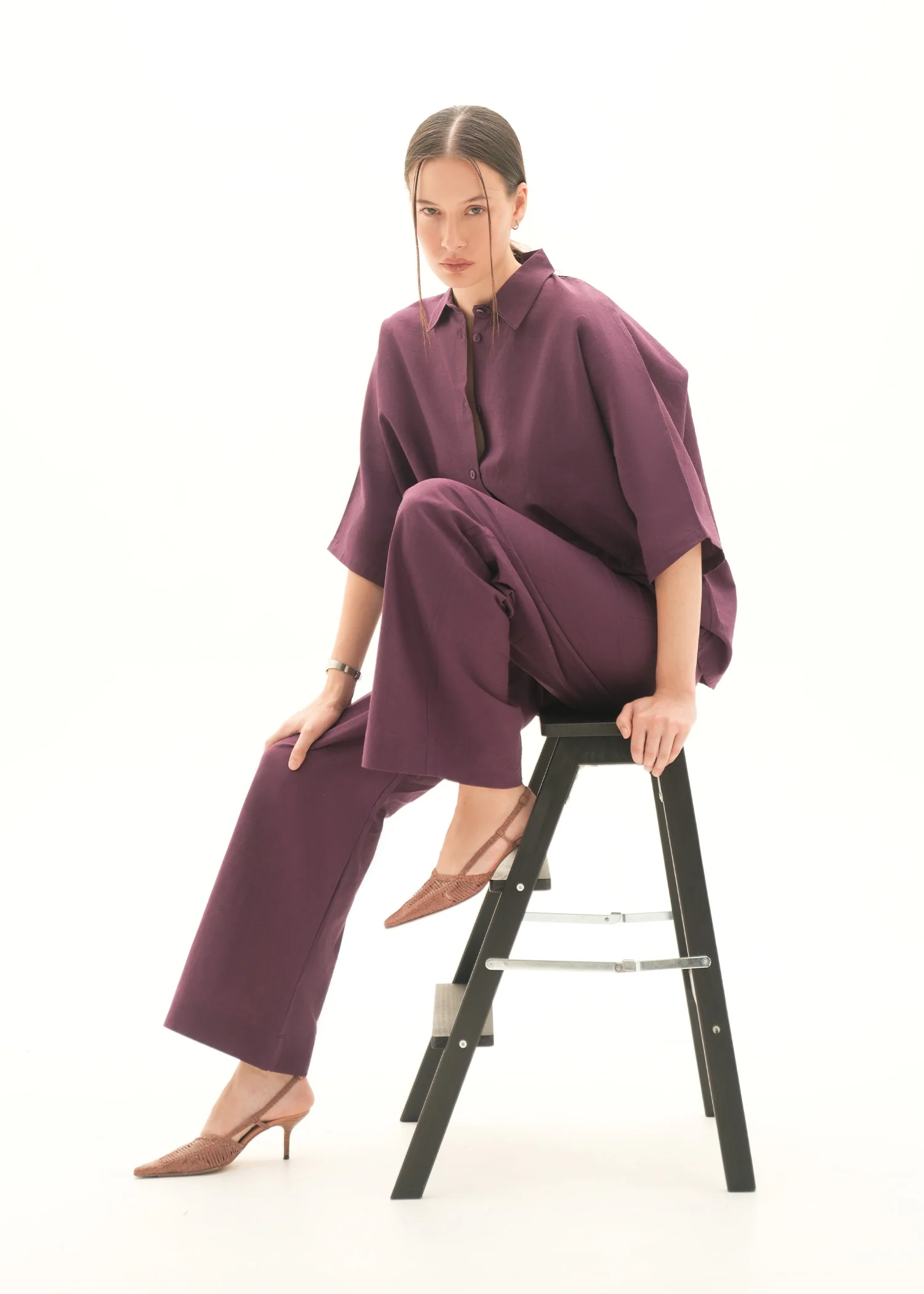 Button-Down Linen Blend Shirt - KOA - Image 4