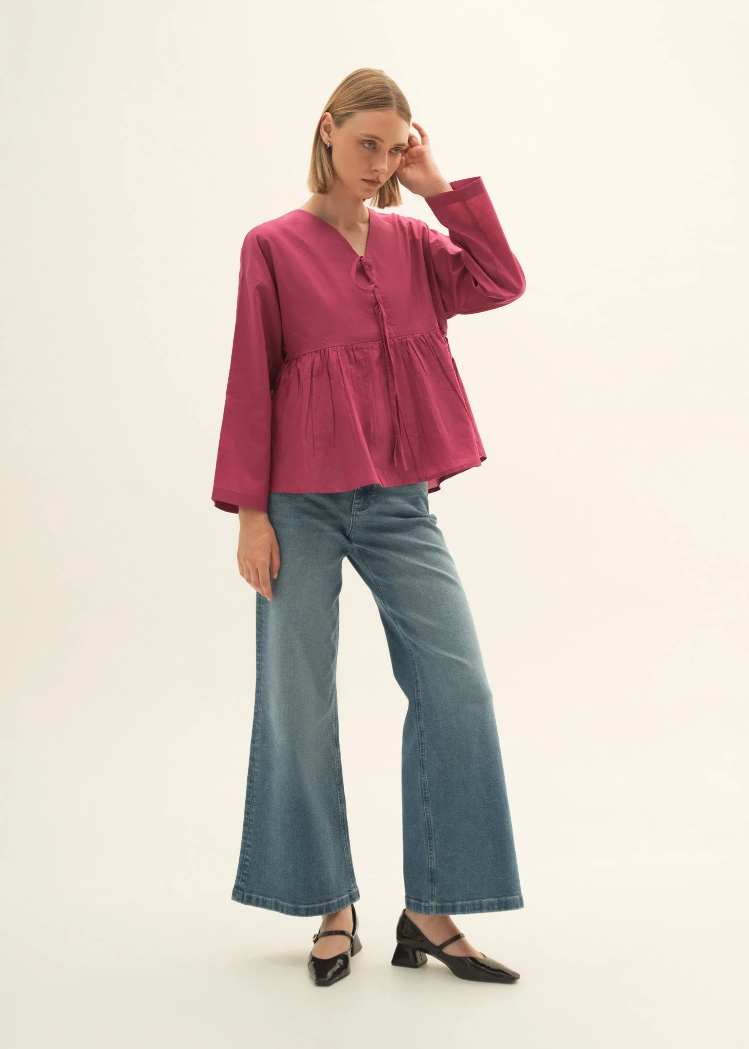 Flared Cotton Top - KOA - Image 4