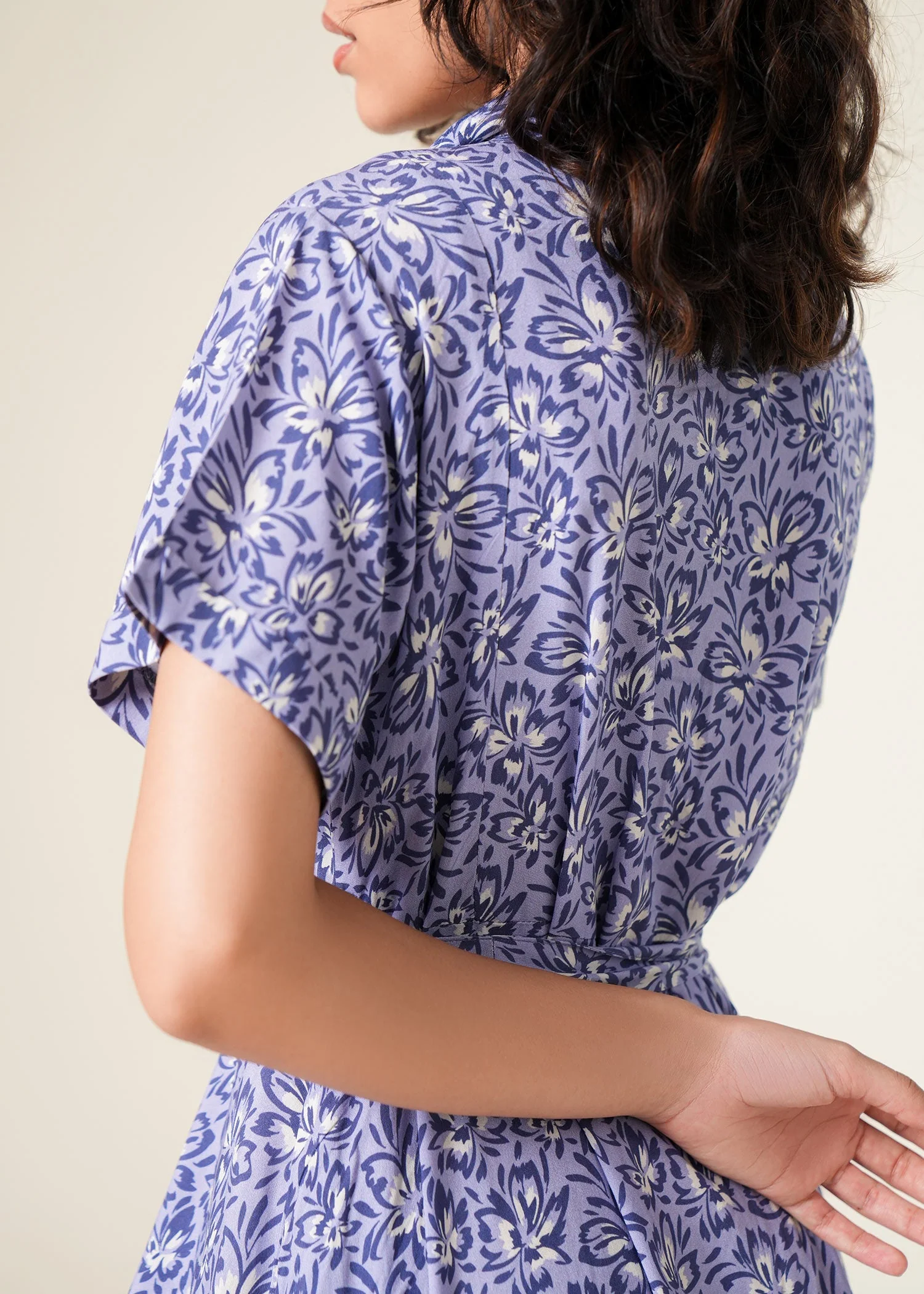 Floral Print A-Line Dress- WS25-260 - Image 3