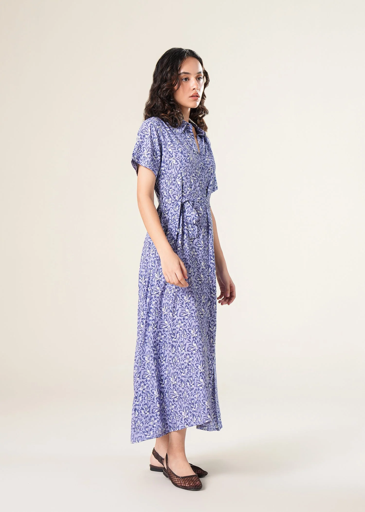 Floral Print A-Line Dress- WS25-260 - Image 5