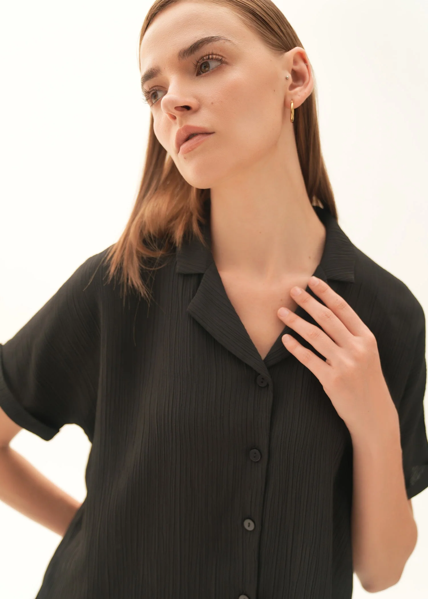 Textured Button-Down Shirt - KOA