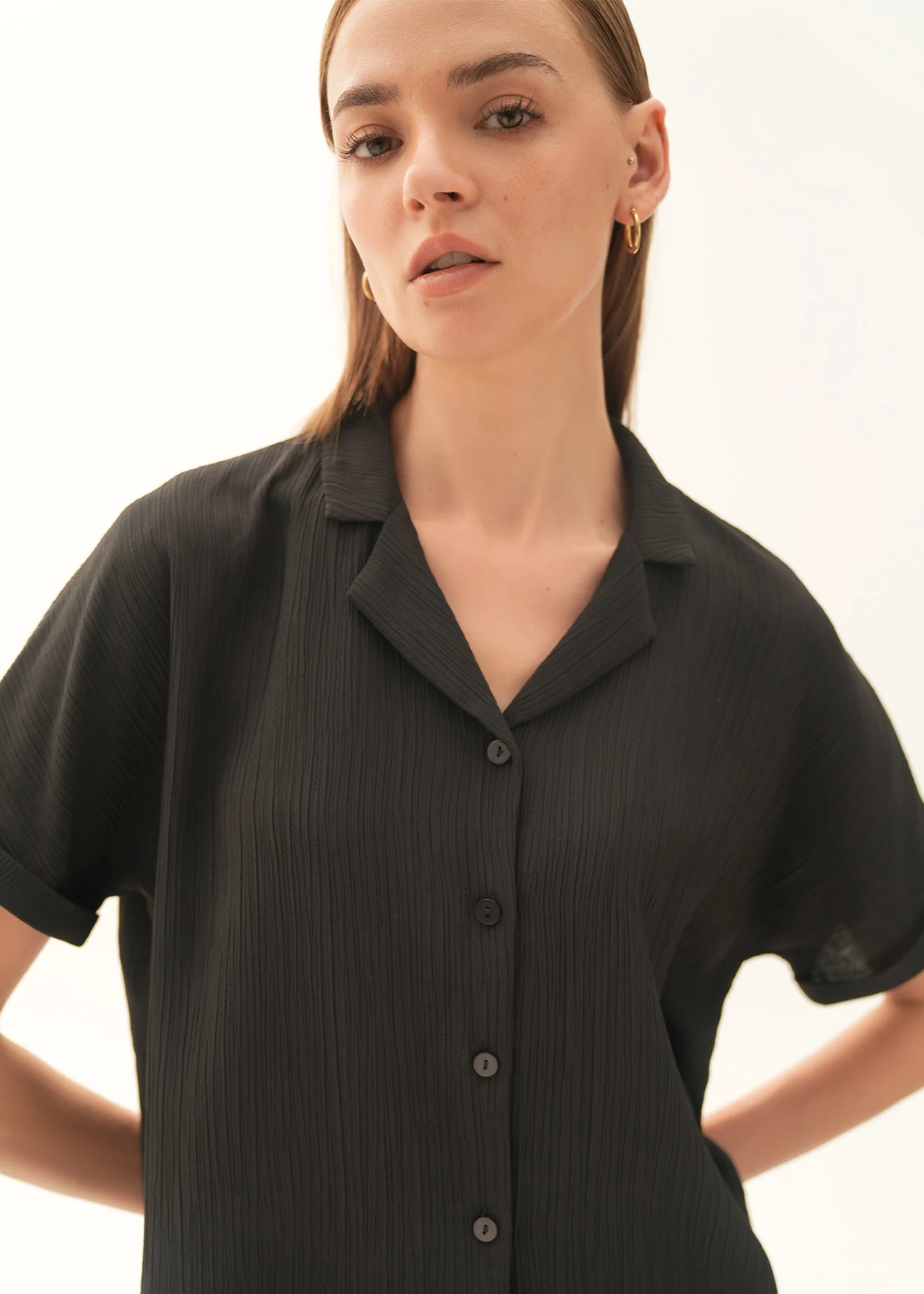Textured Button-Down Shirt - KOA - Image 3