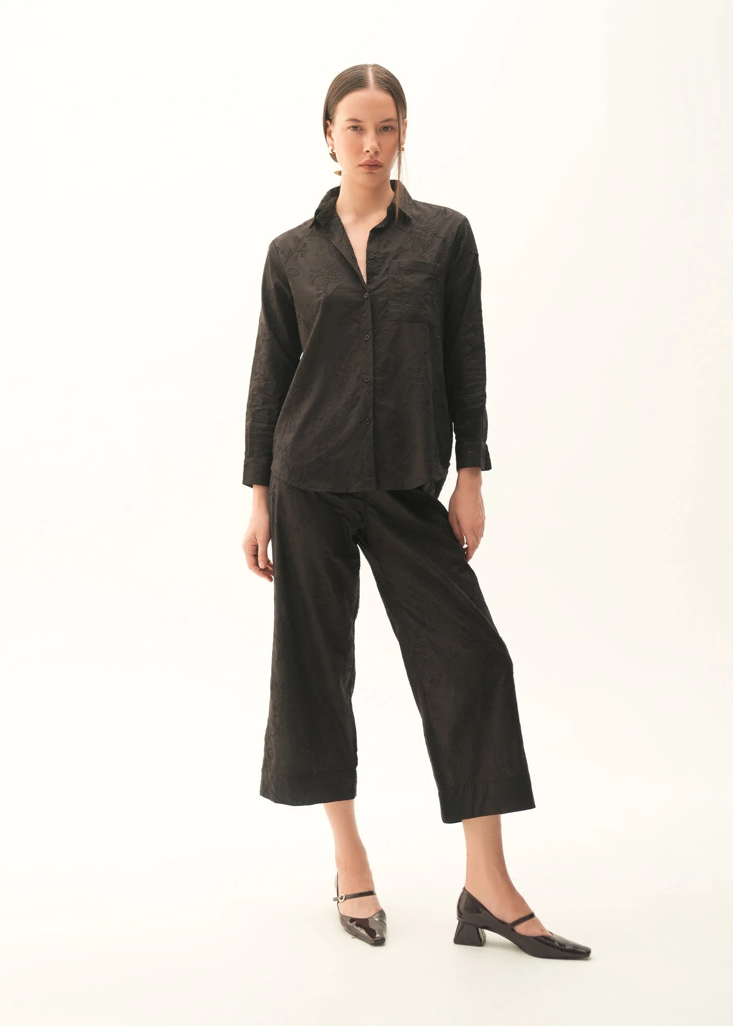 Embroidered Cotton Button Down Shirt - KOA - Image 3