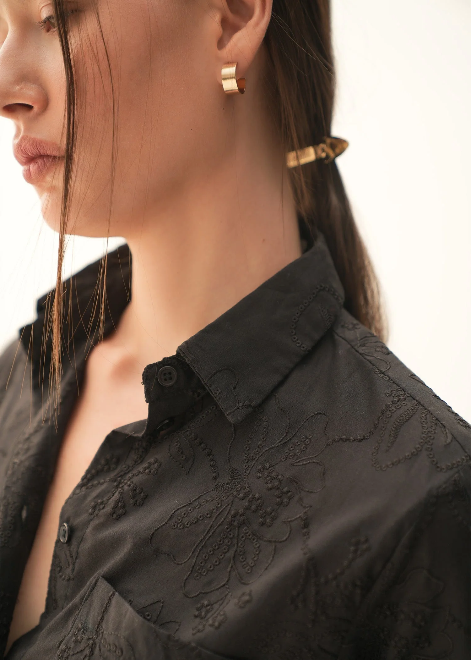 Embroidered Cotton Button Down Shirt - KOA - Image 4