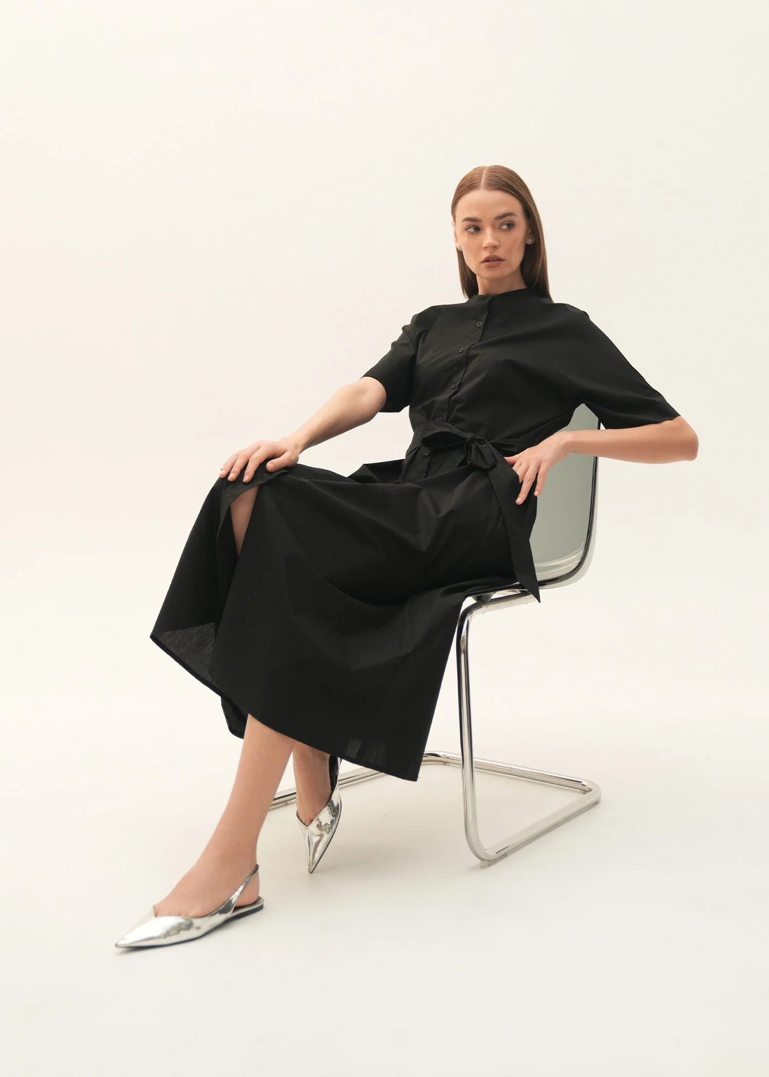 Flared Cotton Dress With Raglan Sleeves - KOA - Image 6
