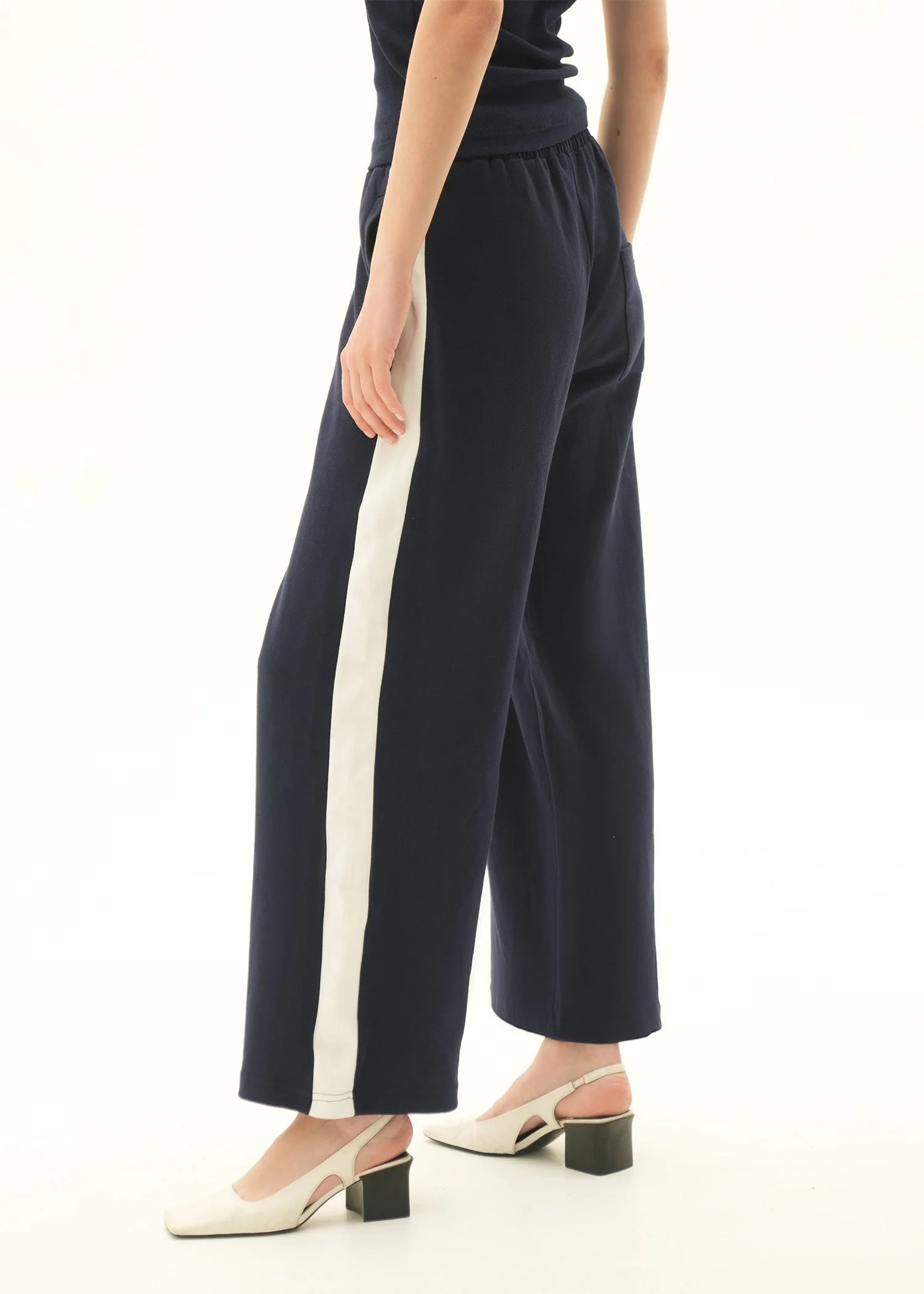 Wide Leg Trousers With Side Contrasting Panel - KOA - Image 3