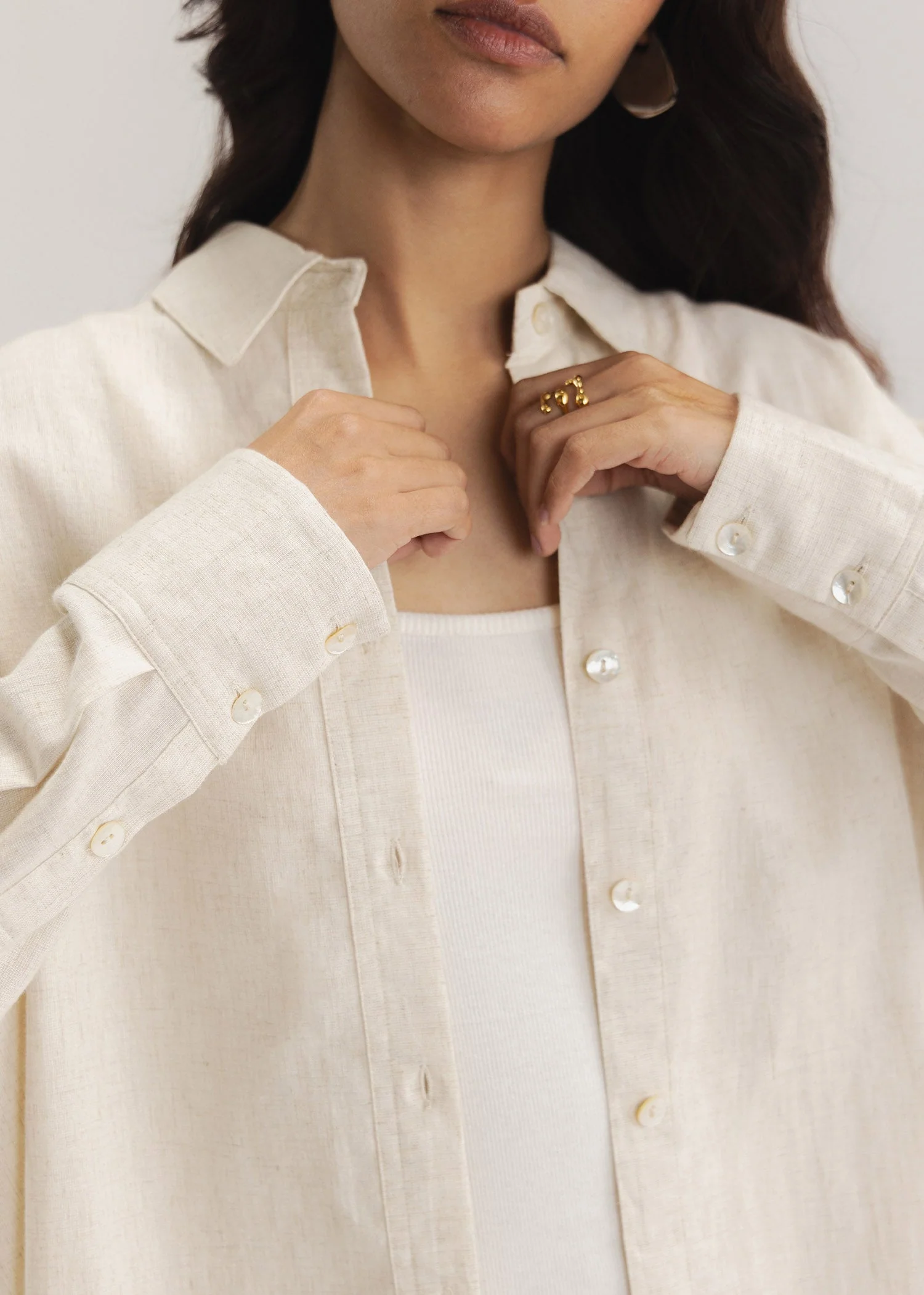 Linen Blend Button Down Shirt- WS26-08 - Image 5