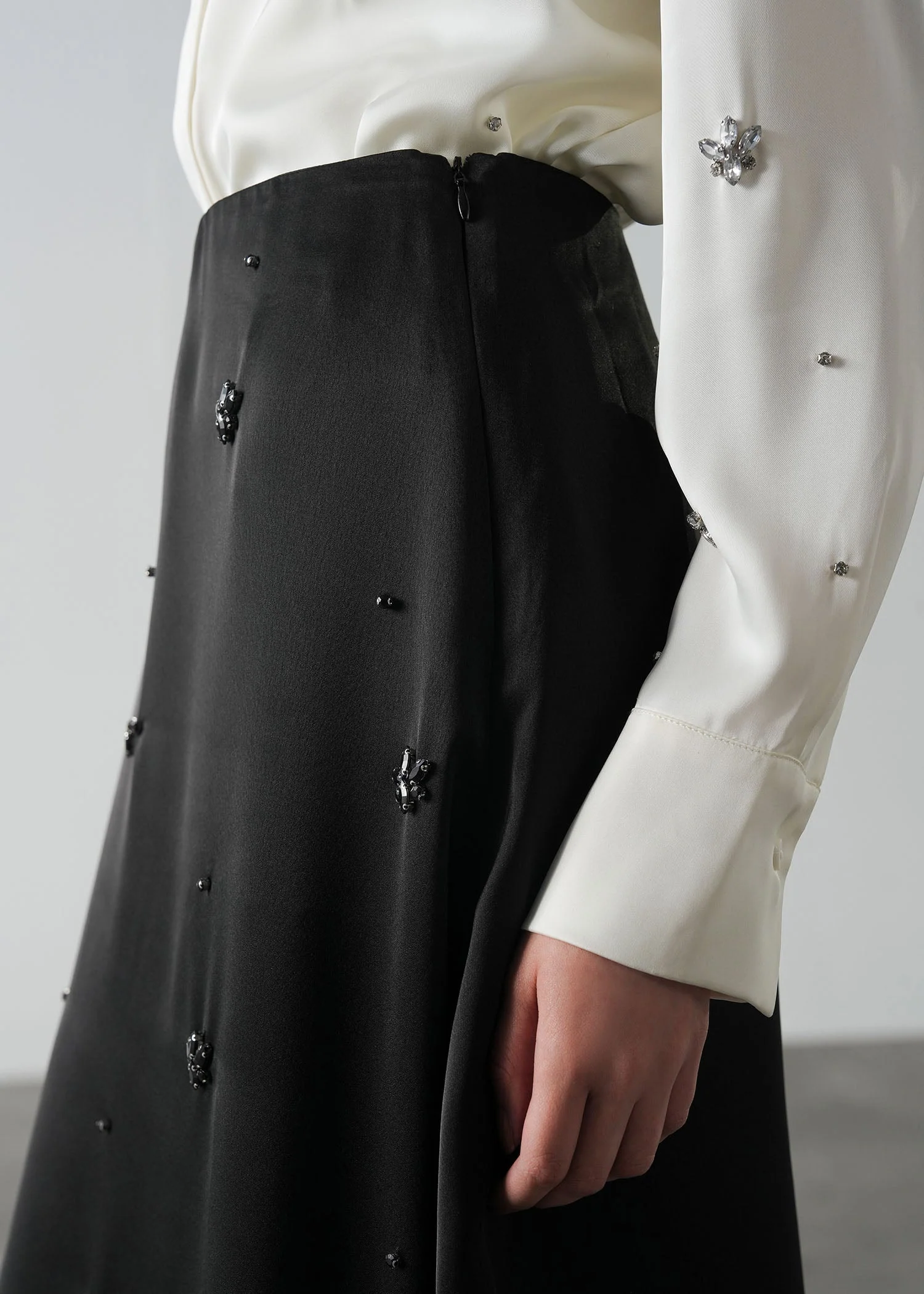 Embellished Satin Shirt- WS26-111 - Image 4