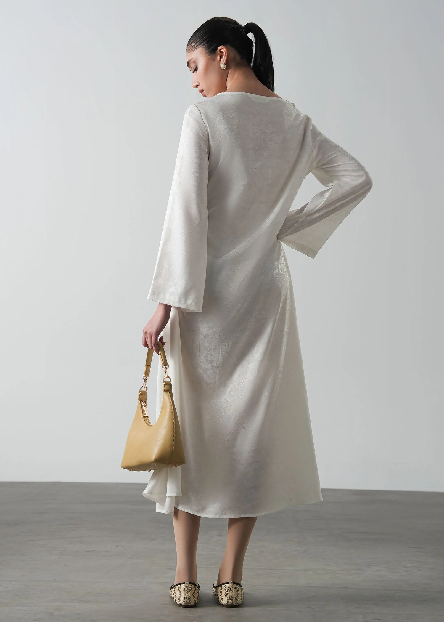 Jacquard Dress with Front Knot- WS26-126 - Image 3