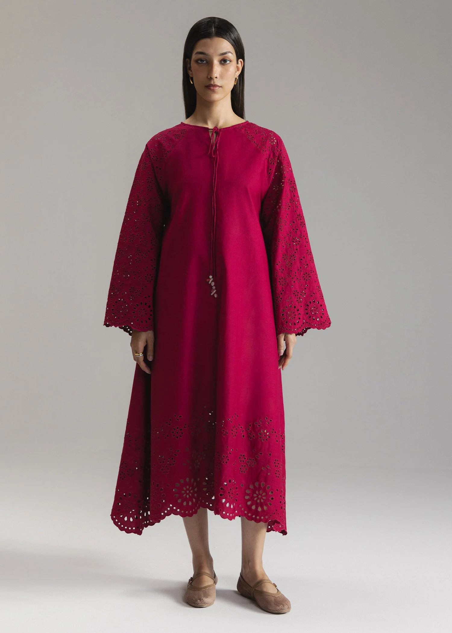 Schiffli Flared Dress- WS26-15