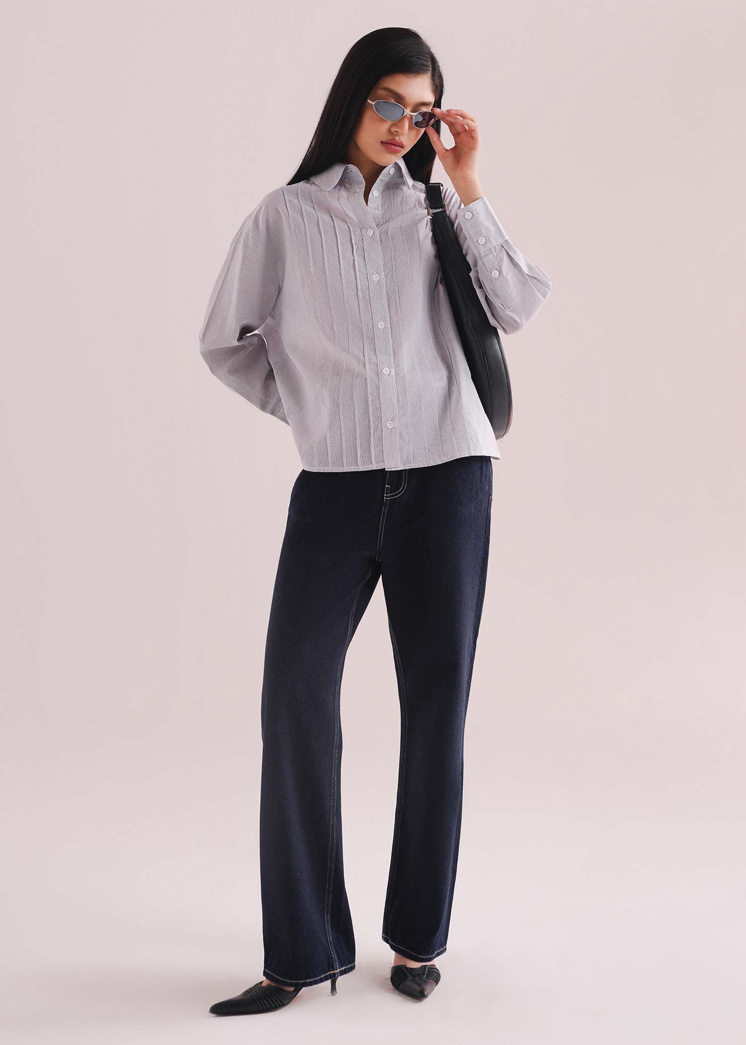 Textured Shirt with Pleats- WS26-256 - Image 5