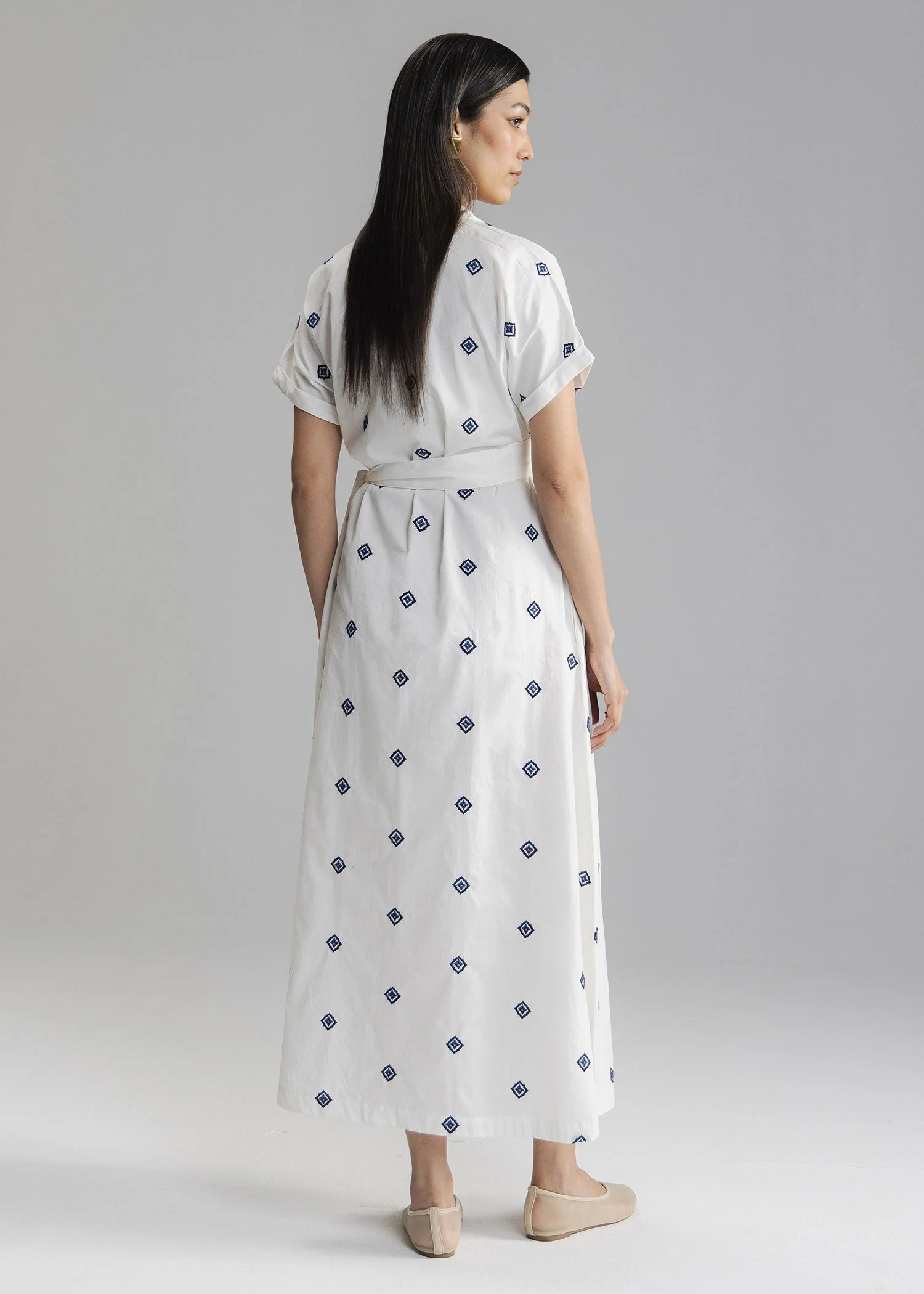 Embroidered Button Down Dress- WS26-39 - Image 3