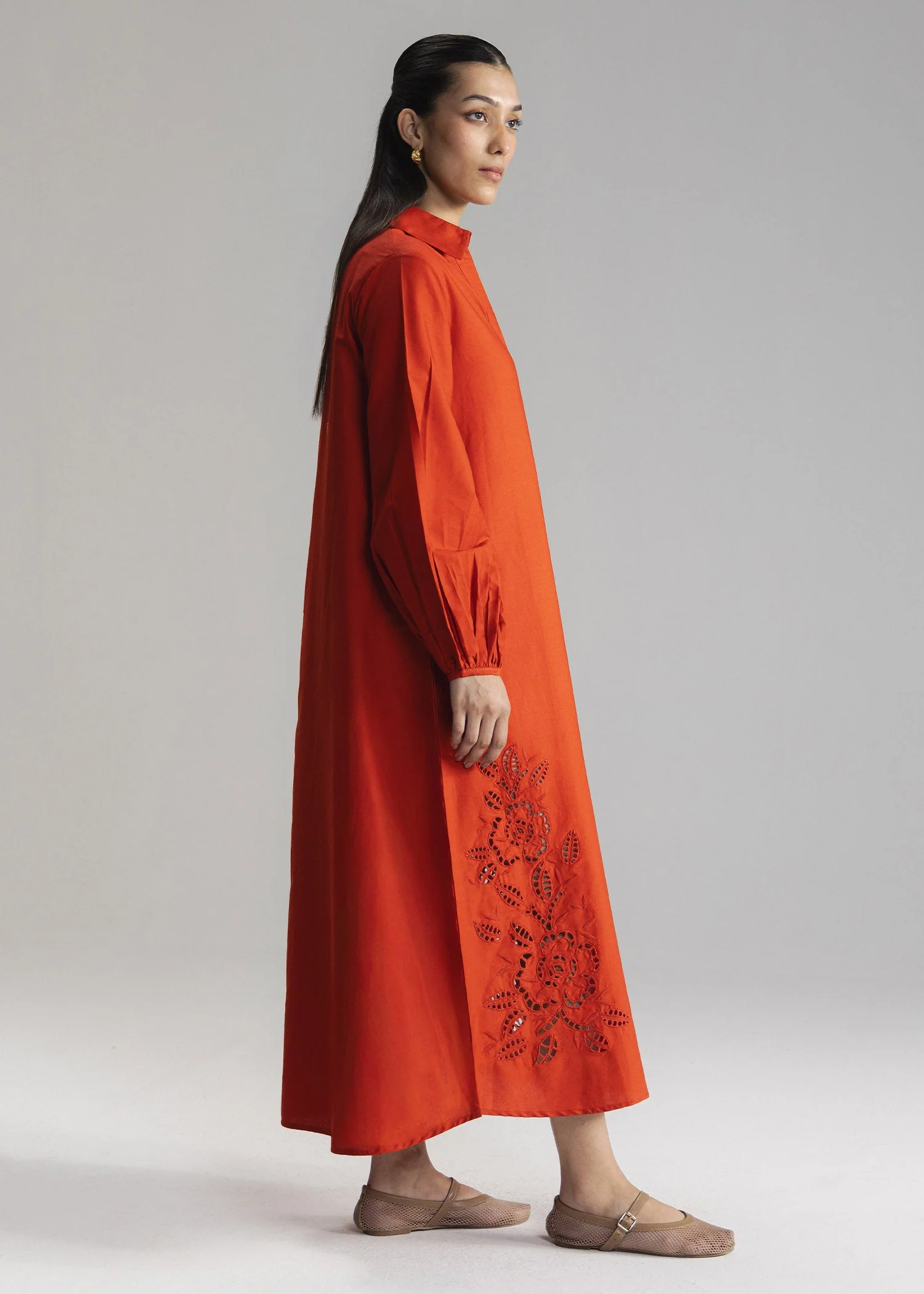 Schiffli Button Down Long Dress- WS26-41 - Image 2