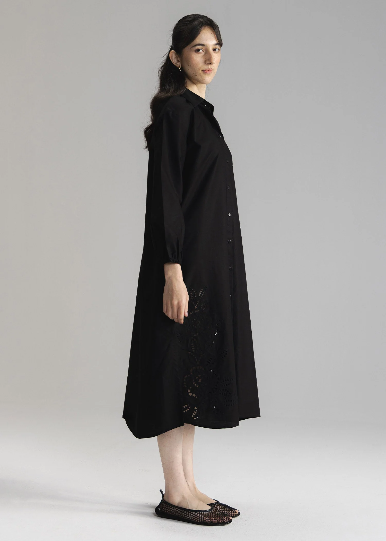 Schiffli Button Down Long Dress- WS26-42 - Image 2