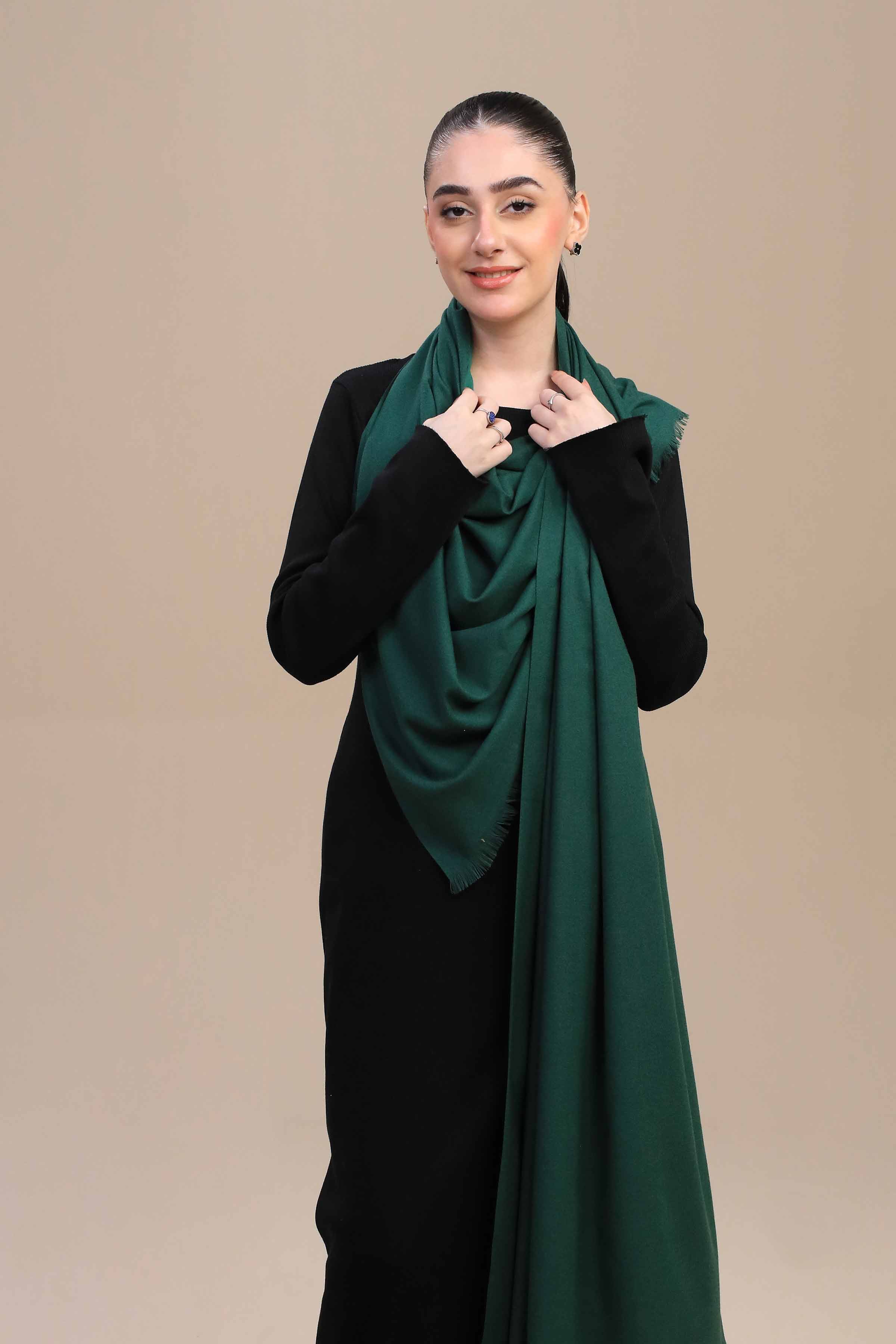 Green Women Shawl-446712104 - Image 2
