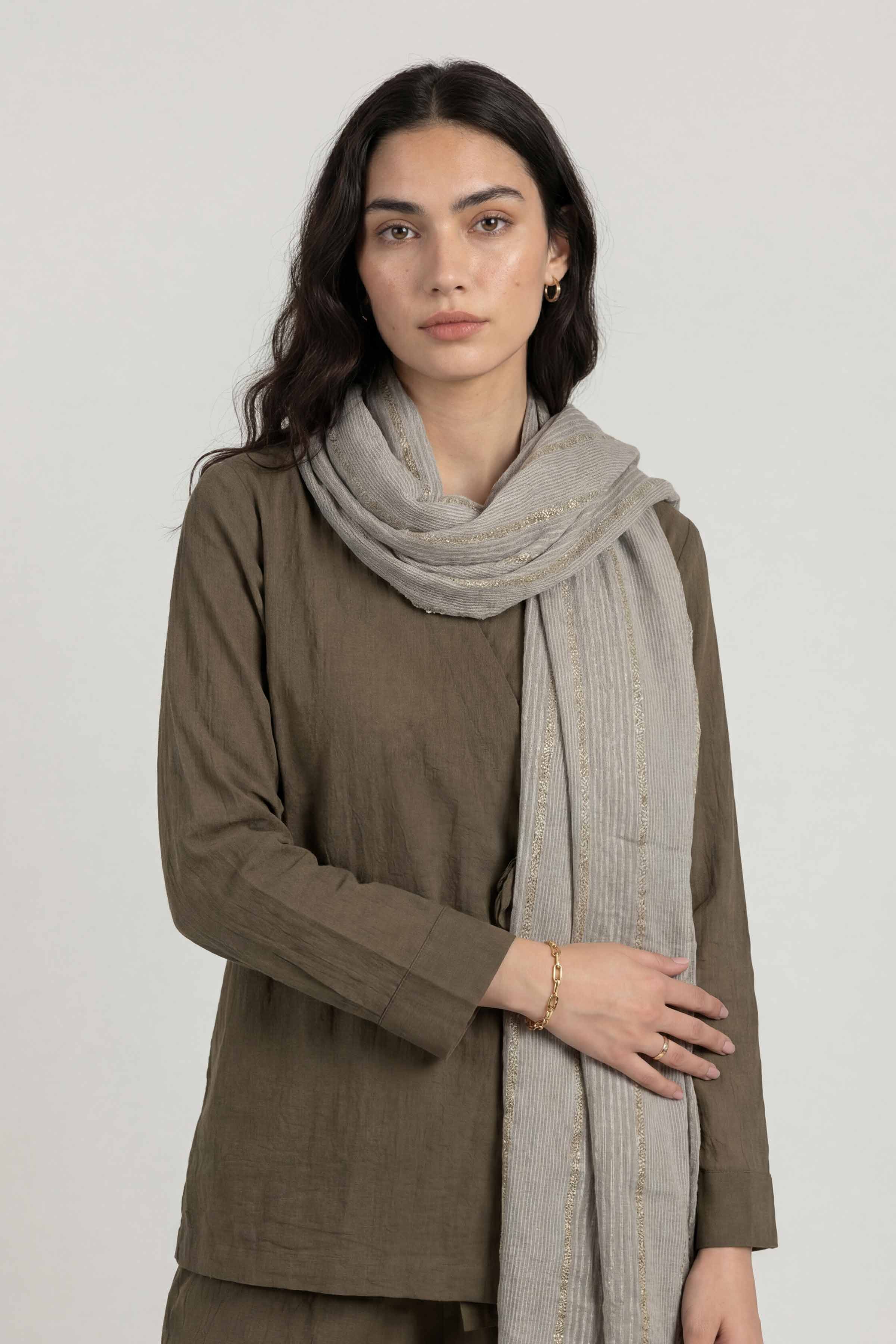 Grey Women Scarf-447792111 - Image 3