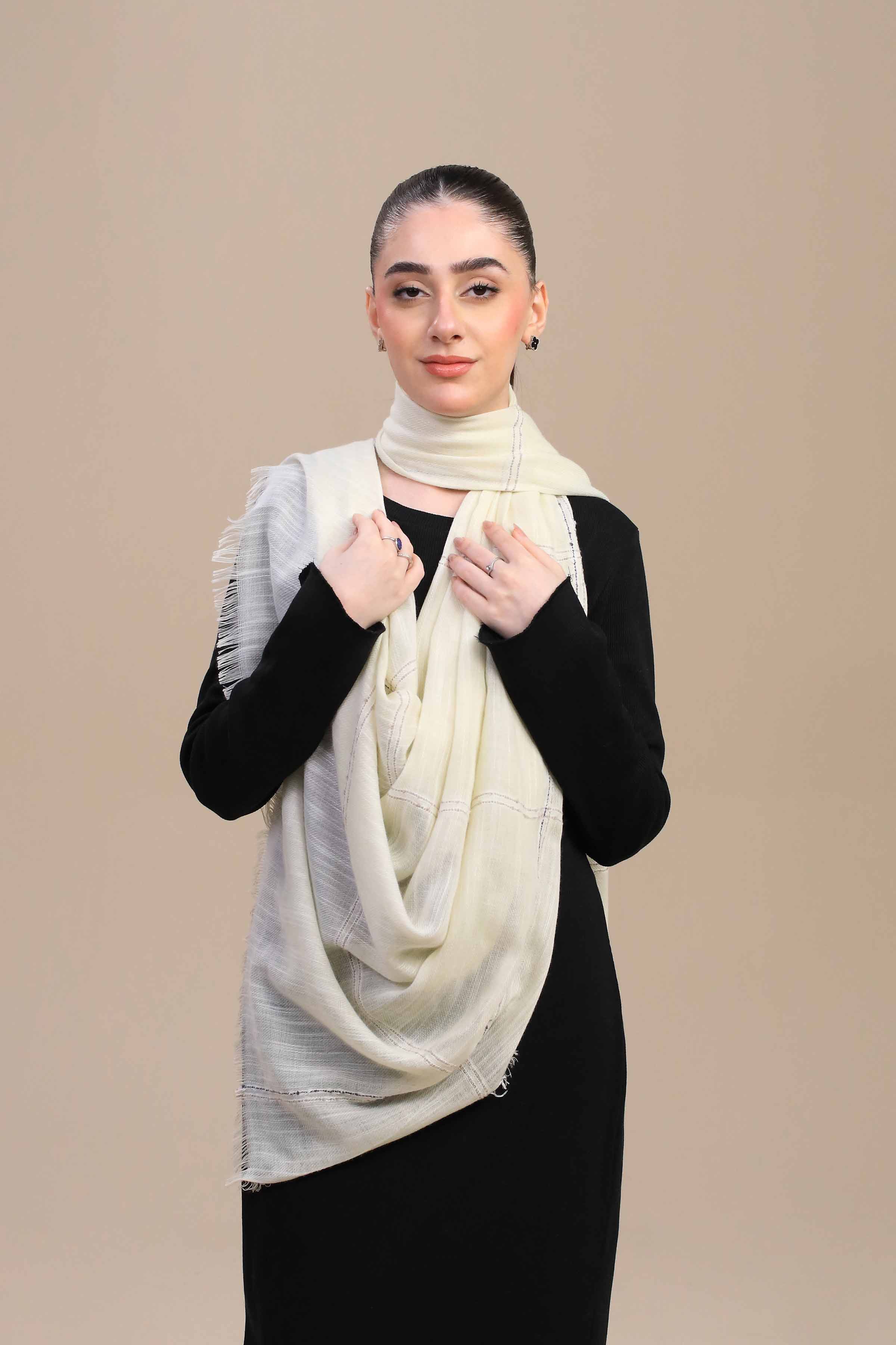 Off White Women Shawl-447192107 - Image 2