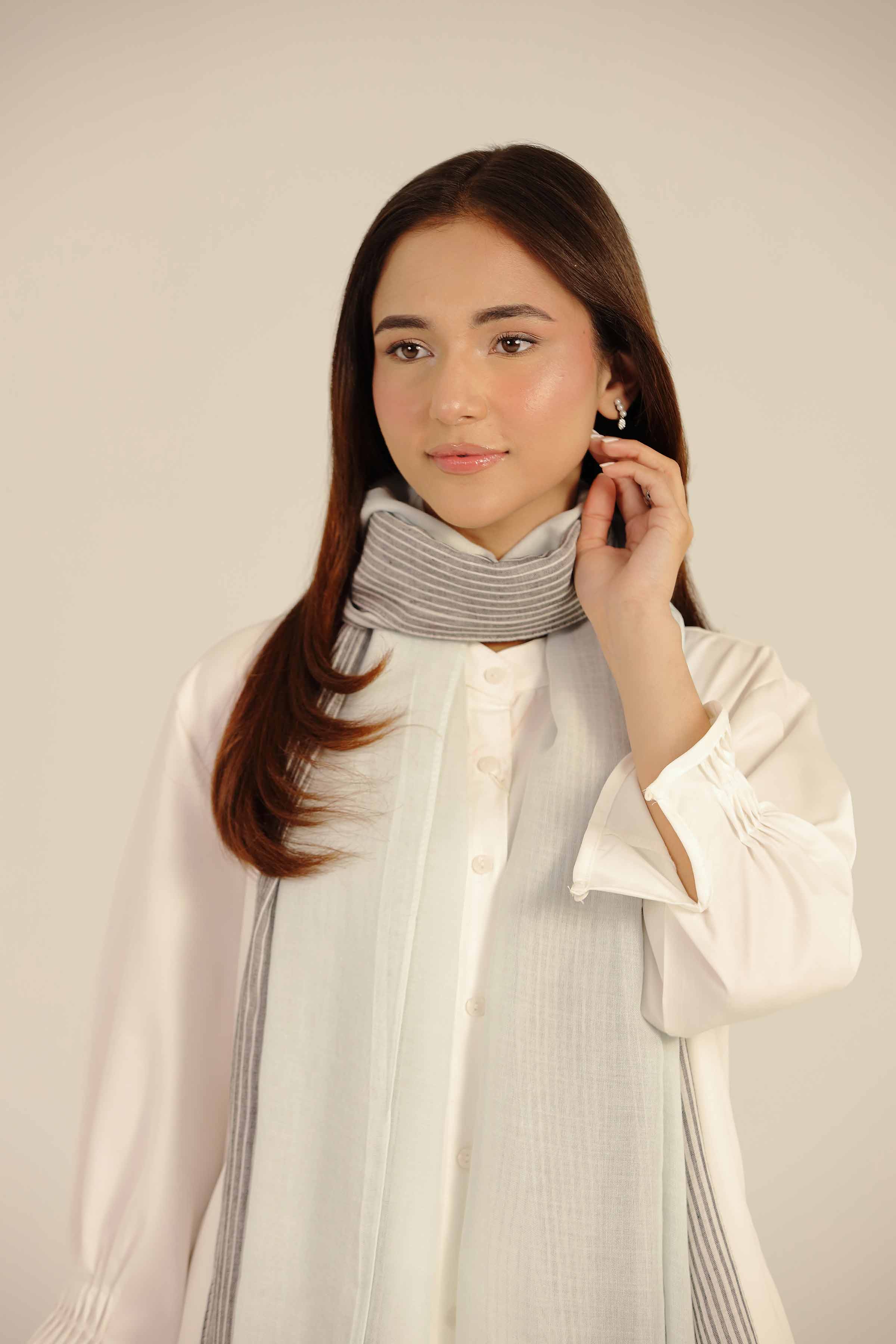 Grey Women Scarf-442672111 - Image 2