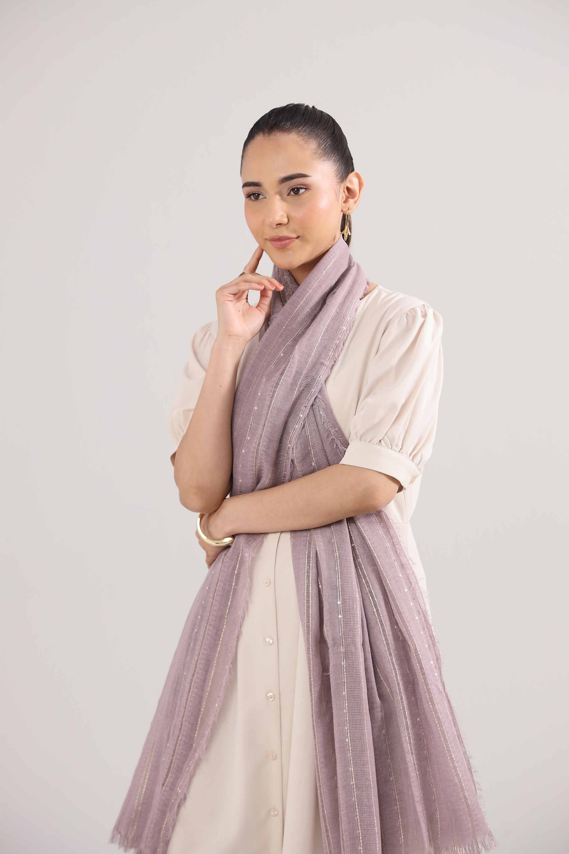 Dark Purple Women Scarf-442402109