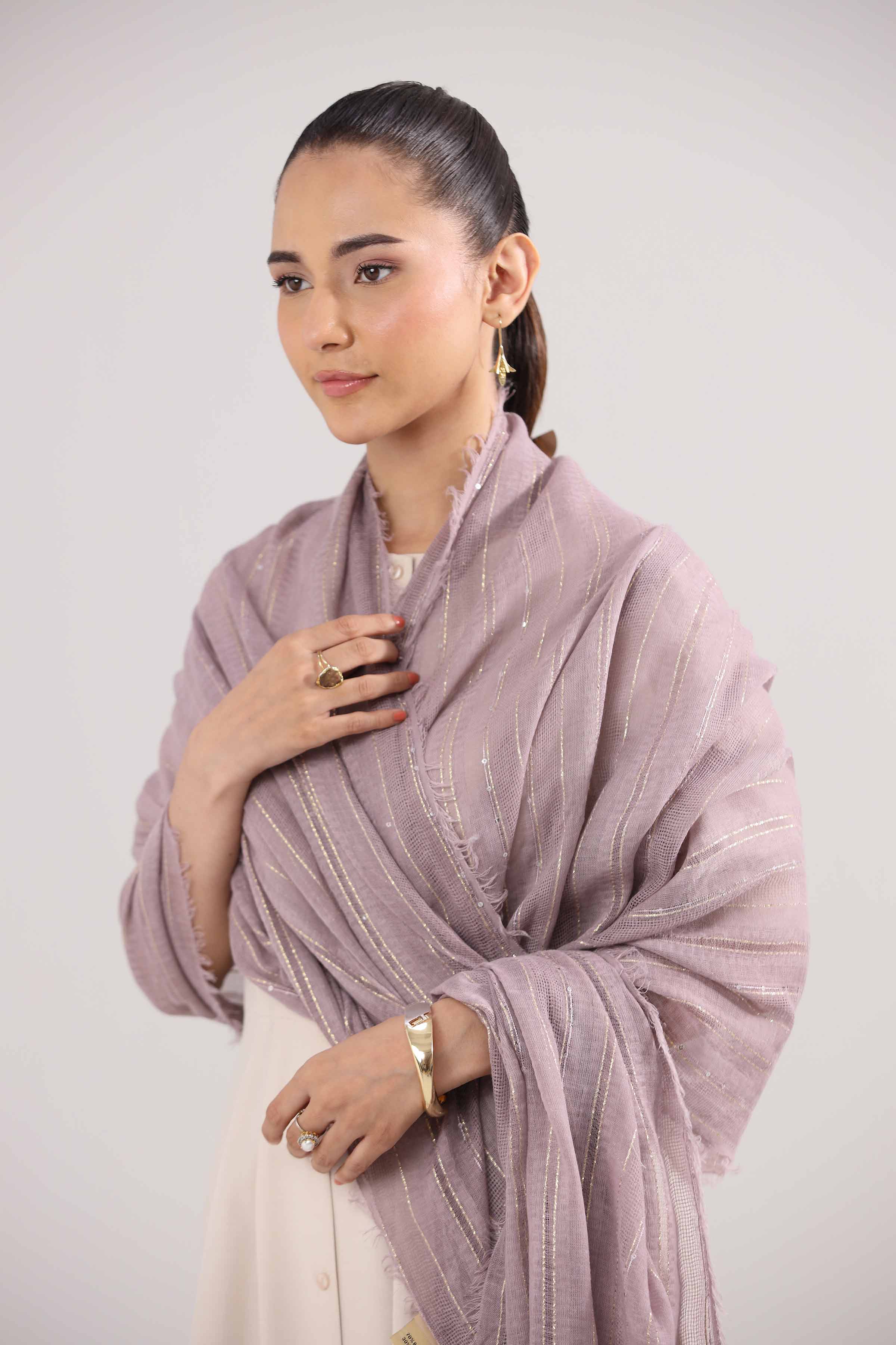 Dark Purple Women Scarf-442402109 - Image 2