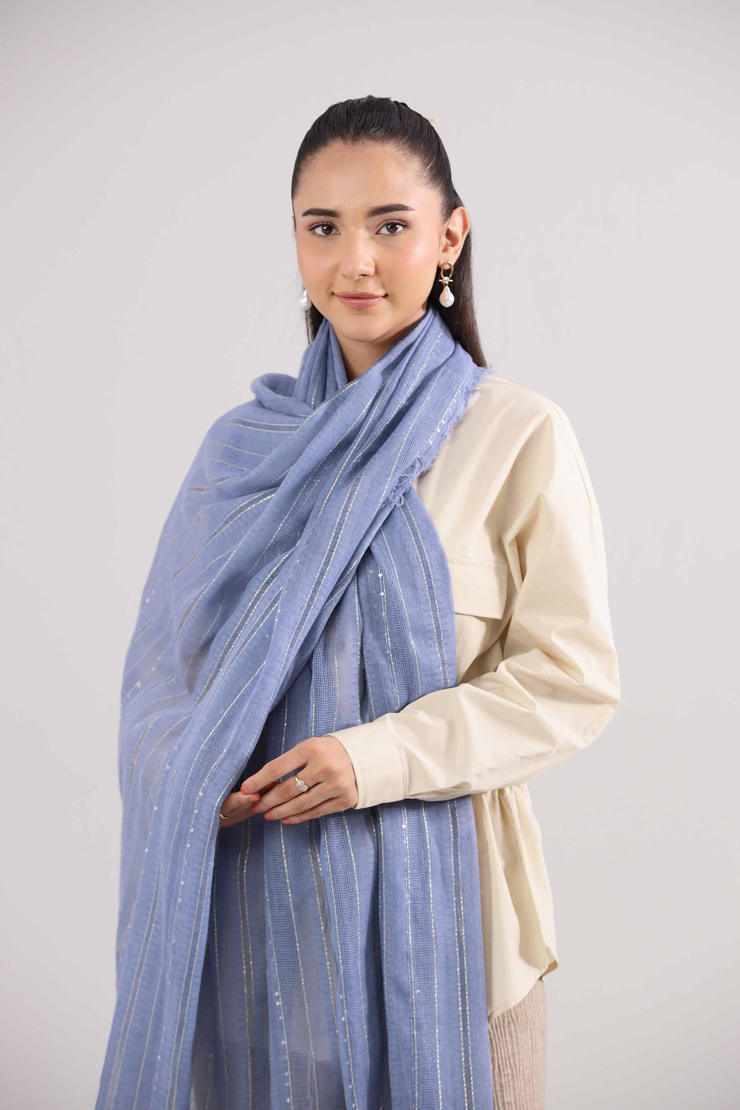 Navy Women Scarf-442402121 - Image 3