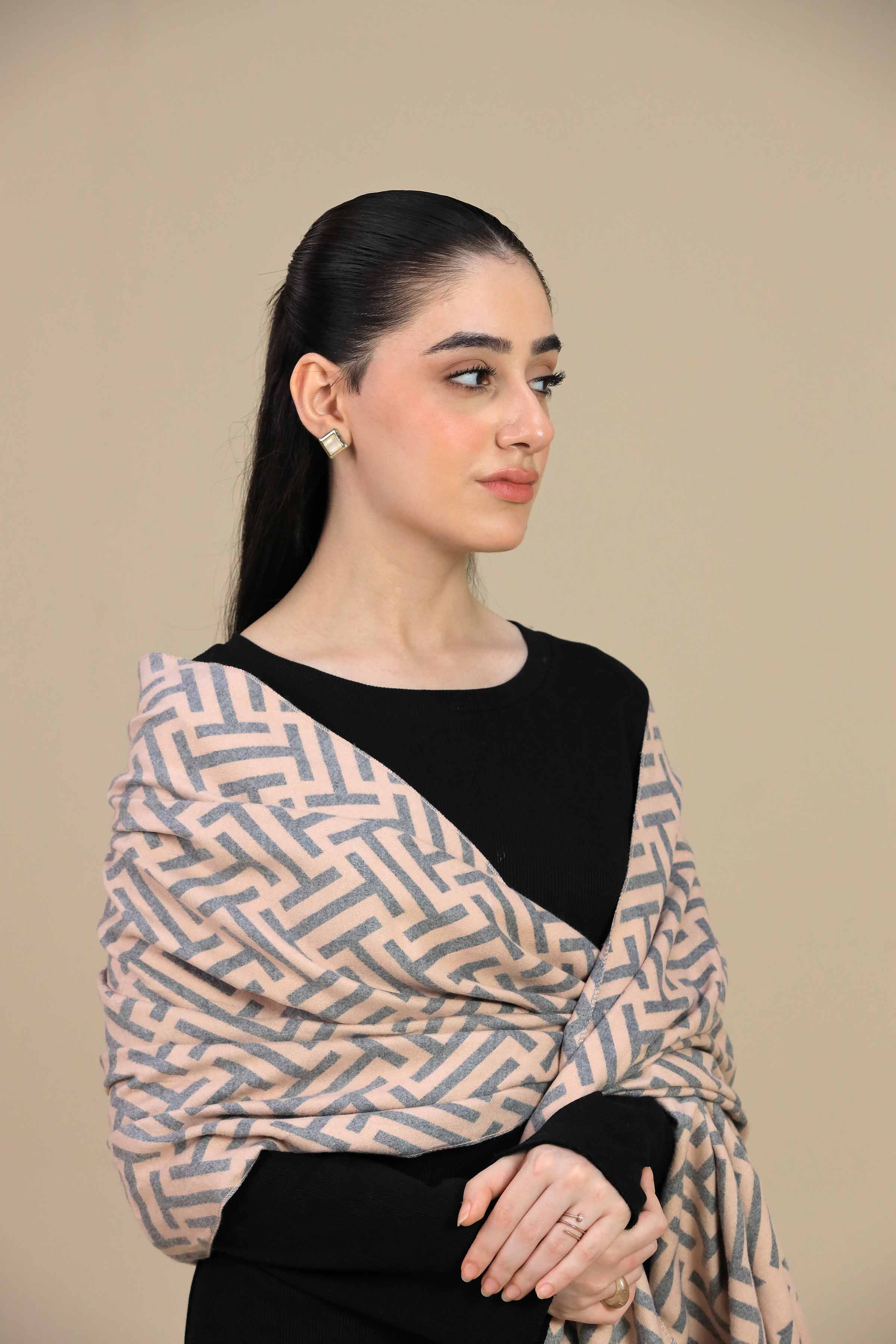 Light Grey Women Shawl-446742111 - Image 2
