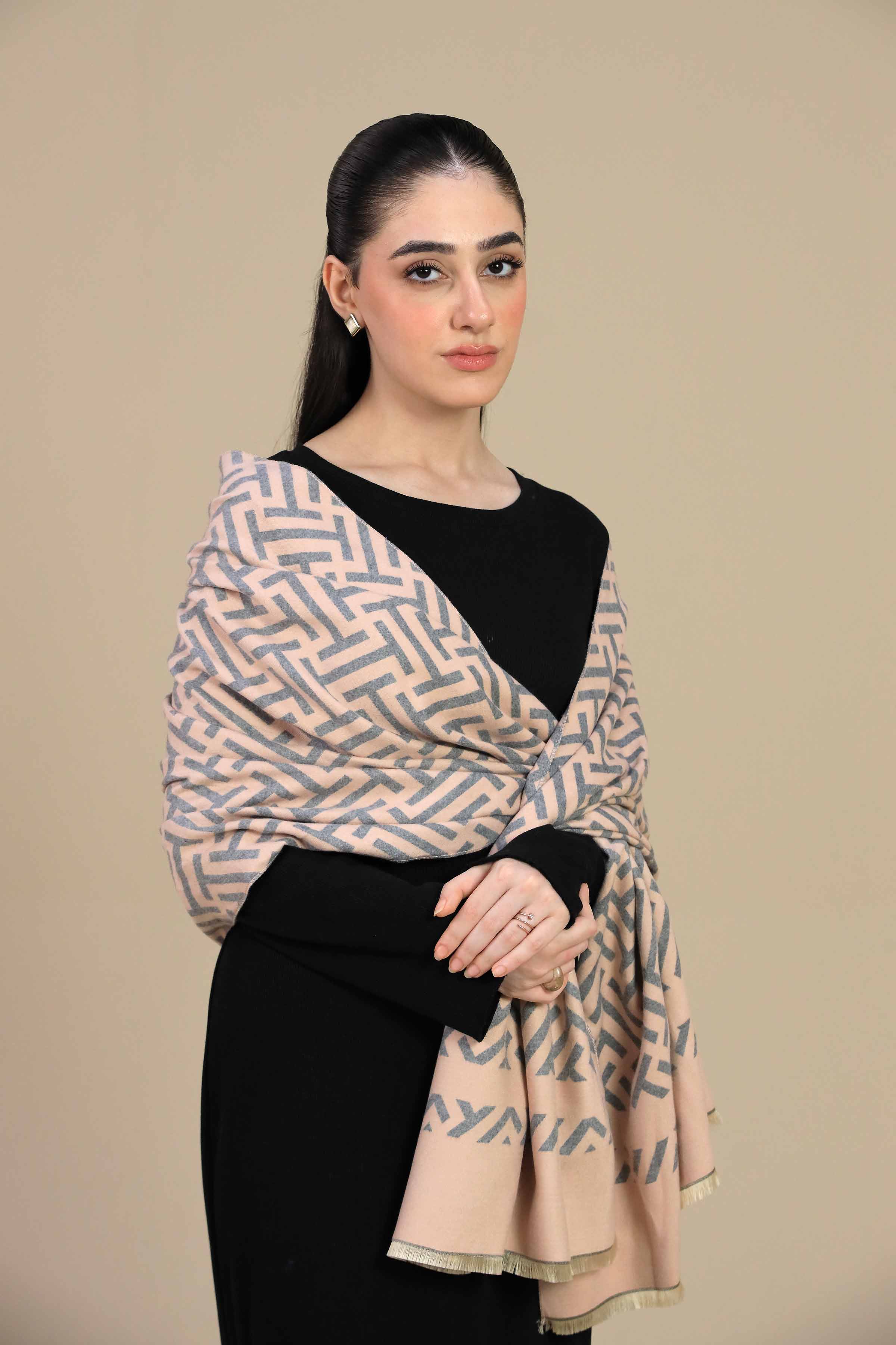 Light Grey Women Shawl-446742111 - Image 5