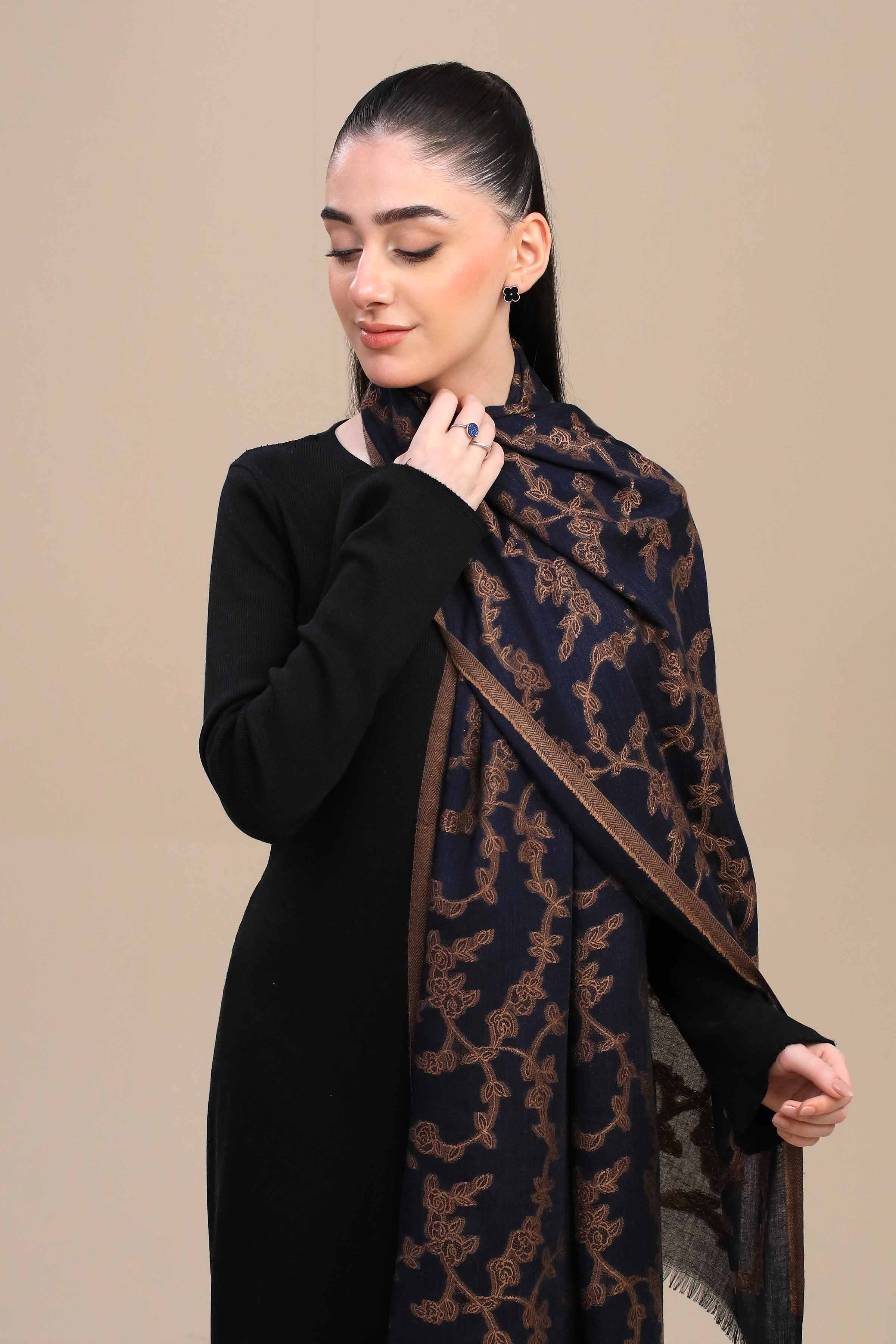Navy Women Shawl-446772121 - Image 4