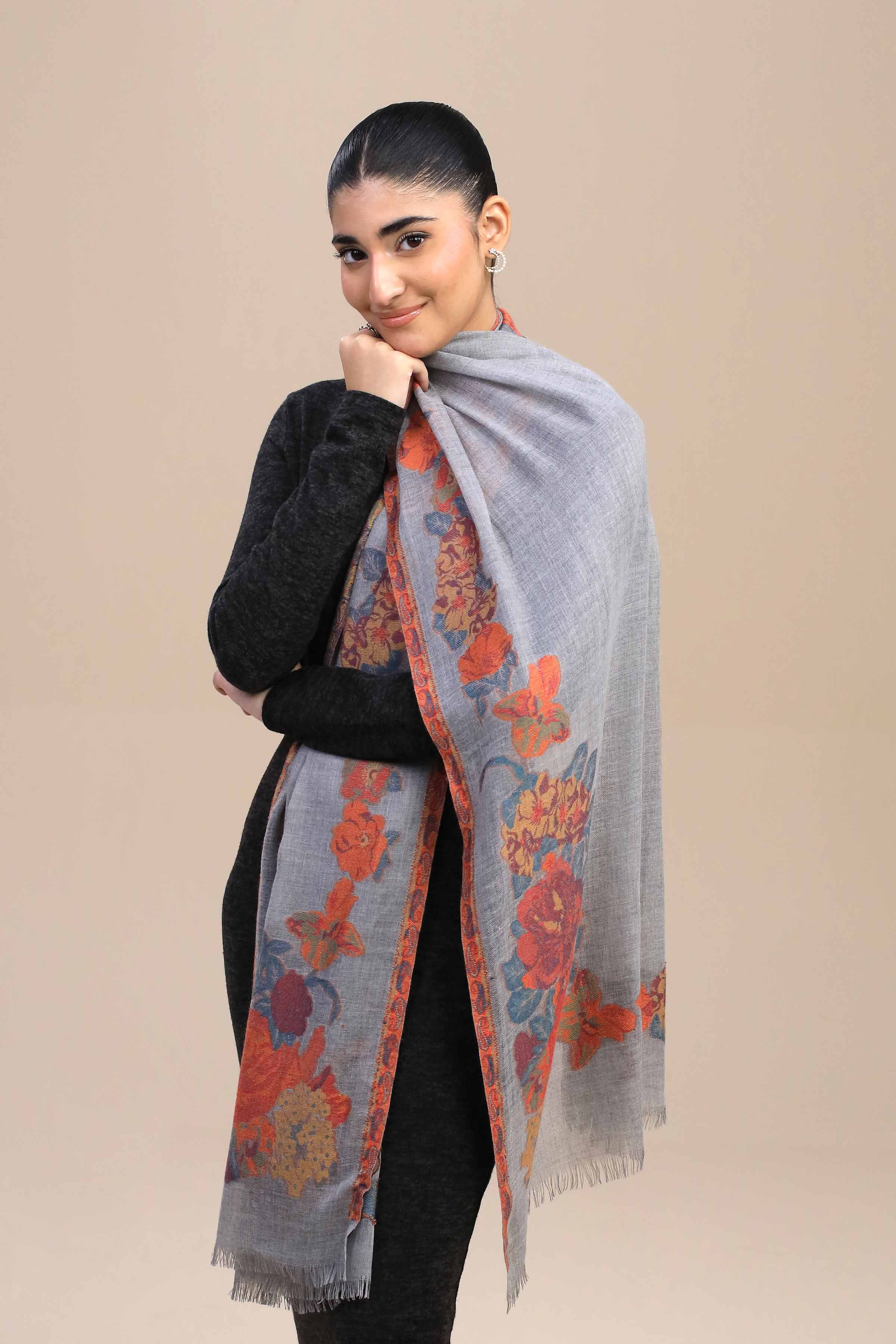Grey Women Shawl-446782111 - Image 2